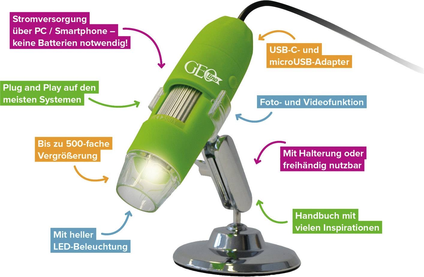 Geolino 67069 Das digitale Mikroskop Mikroskopie Experimentierkasten ab 8 Jahre