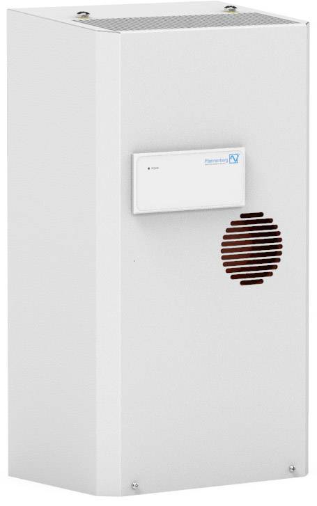 Ein weißes Lüftungssystem mit Belüftungsgitter und kleinem Bedienfeld an der Vorderseite, geeignet für Raumluftreinigung.