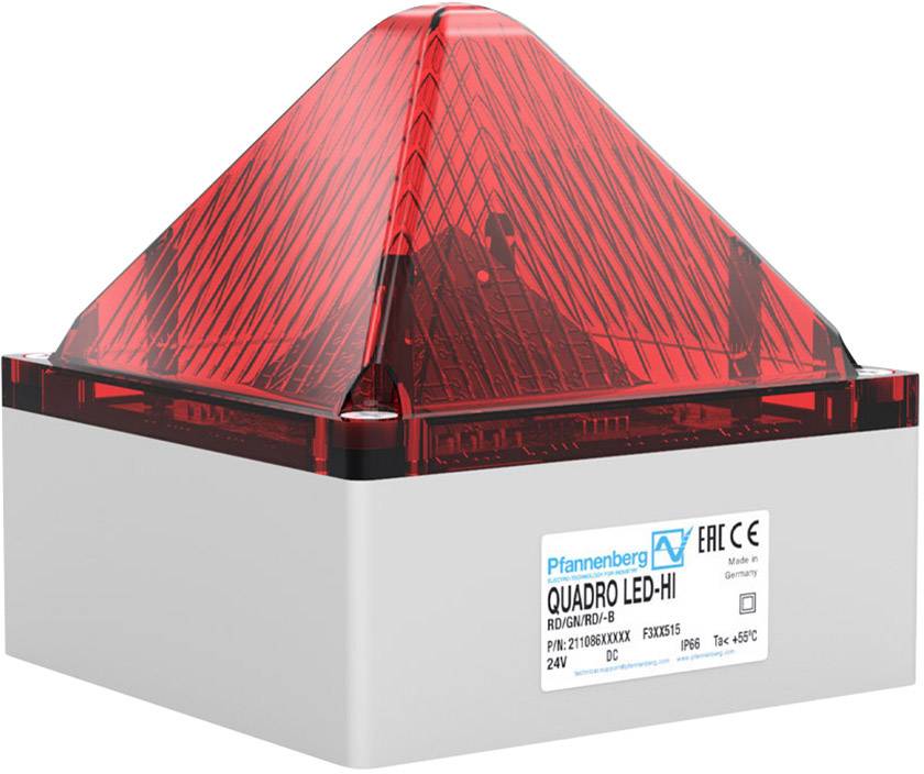 Pfannenberg Signalleuchte QUADRO LED HI DC RD 21108635000 Rot Rot Blitzlicht, Blinklicht, Dauerlicht 24 V/DC