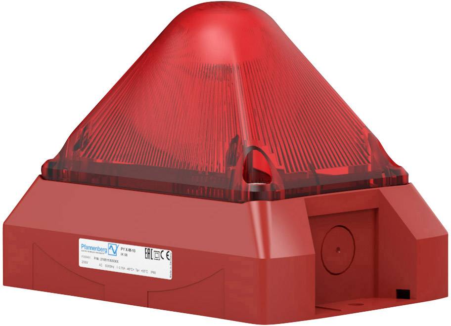 Roter Alarmblinker in pyramidenförmigem Gehäuse, verwendet für Signalisierung in Notfall- oder Sicherheitssituationen.