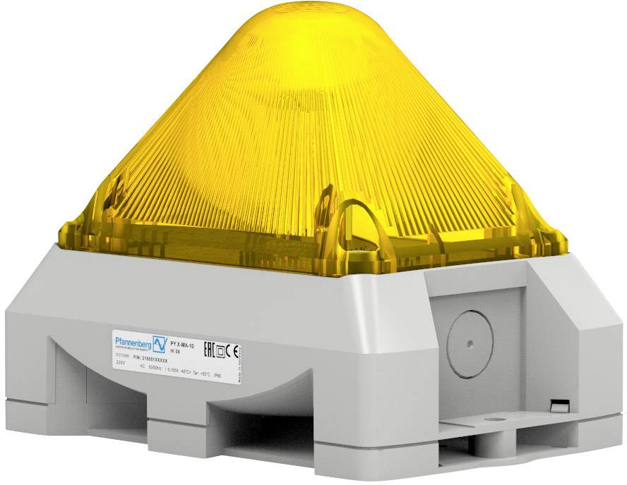Pfannenberg Optisch-akustischer Signalgeber PY X-MA-05 10-57VDC YE RAL7035 Gelb 24 V/DC 100 dB