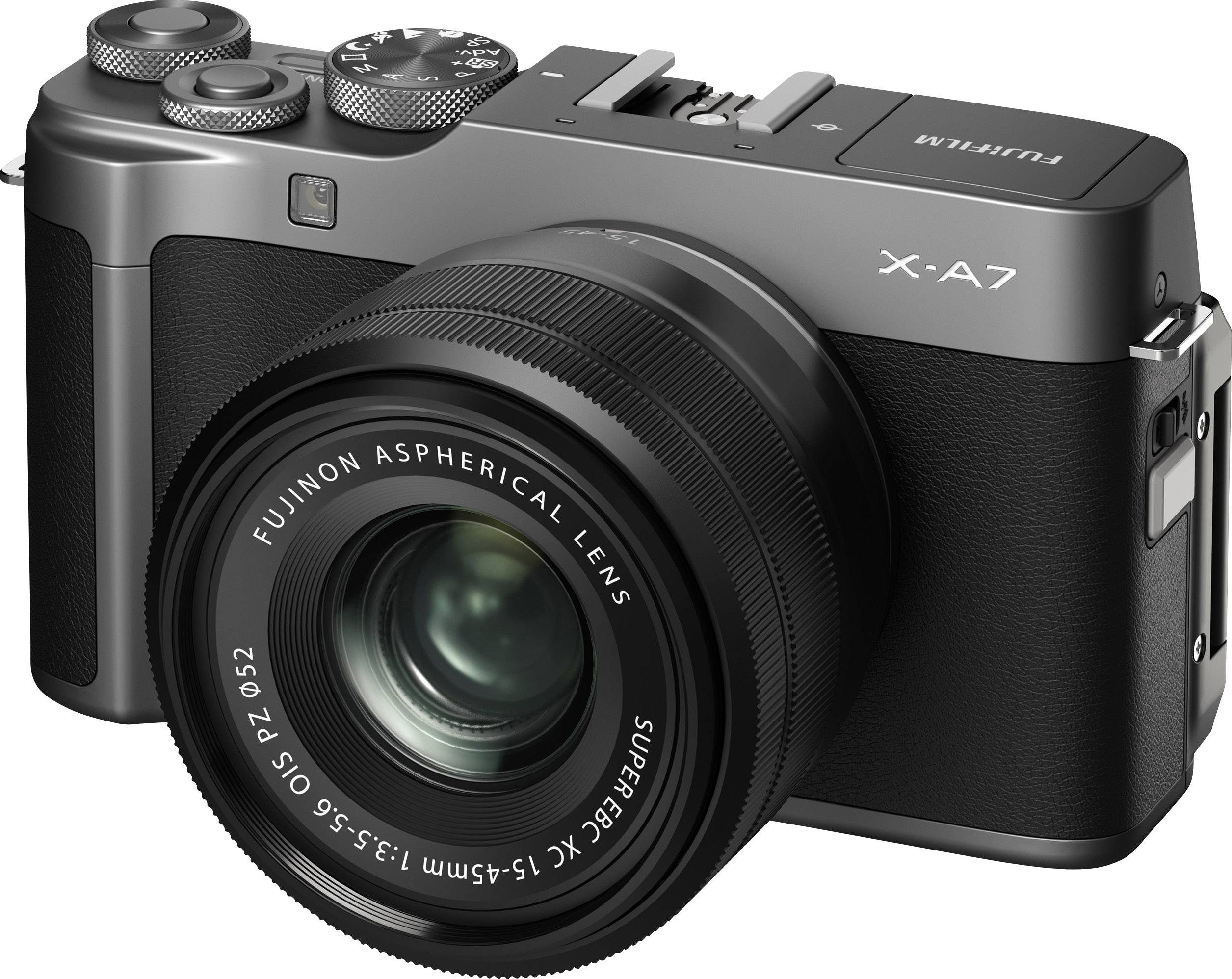 Fujifilm X-A7 Systemkamera  inkl. Akku 24.2 Megapixel Schwarz, Anthrazit 4K-Video, Touch-Screen, Bluetooth, Dreh-/schwenkbares Display