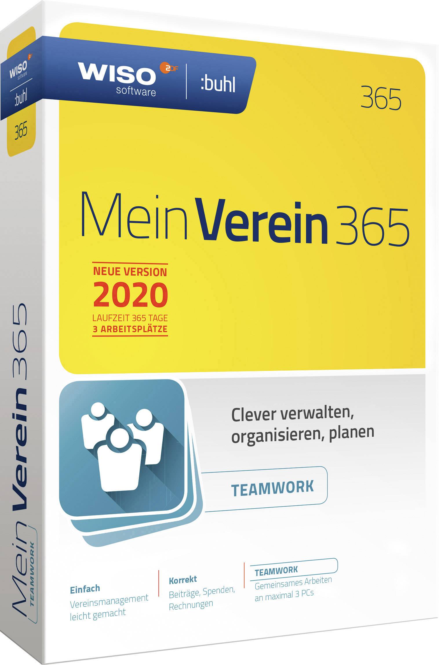WISO Mein Verein Teamwork 365 (2020) Vollversion, 1 Lizenz Windows Steuer-Software