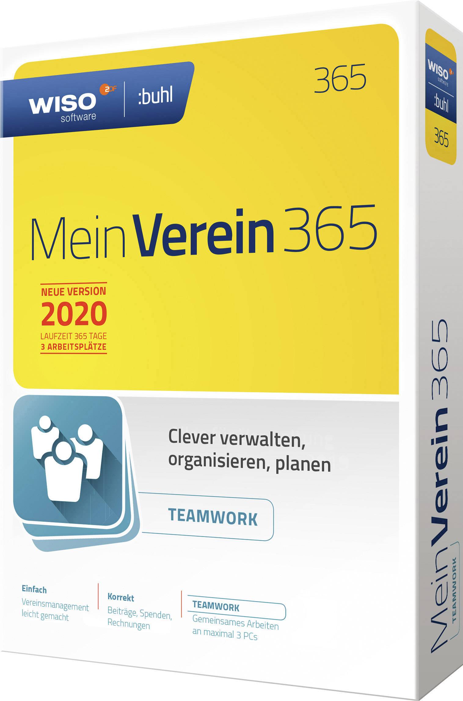 WISO Mein Verein Teamwork 365 (2020) Vollversion, 1 Lizenz Windows Steuer-Software
