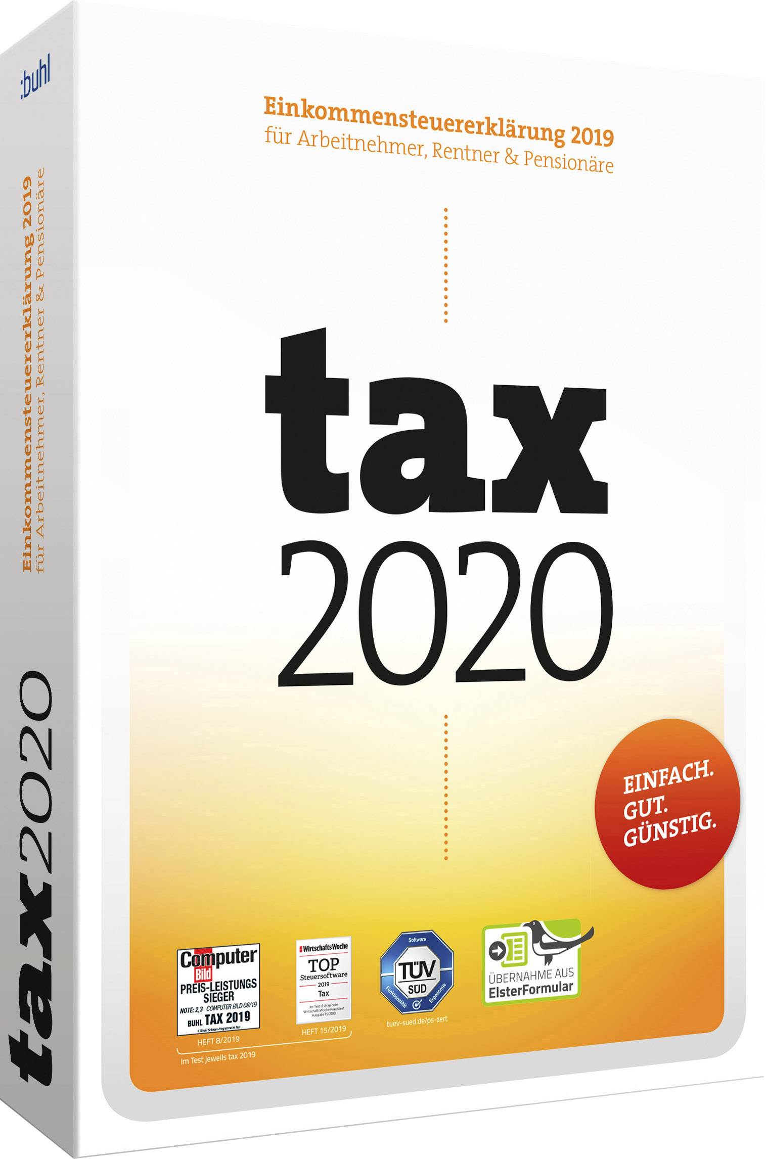 WISO tax 2020 (Klappbox) Vollversion, 1 Lizenz Windows Steuer-Software