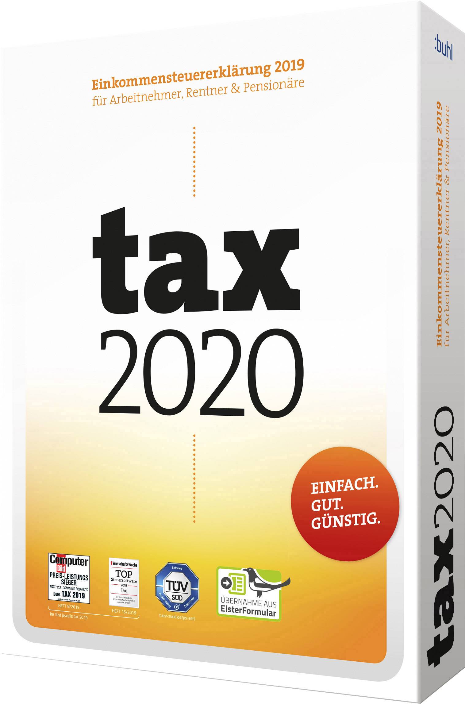WISO tax 2020 (Klappbox) Vollversion, 1 Lizenz Windows Steuer-Software