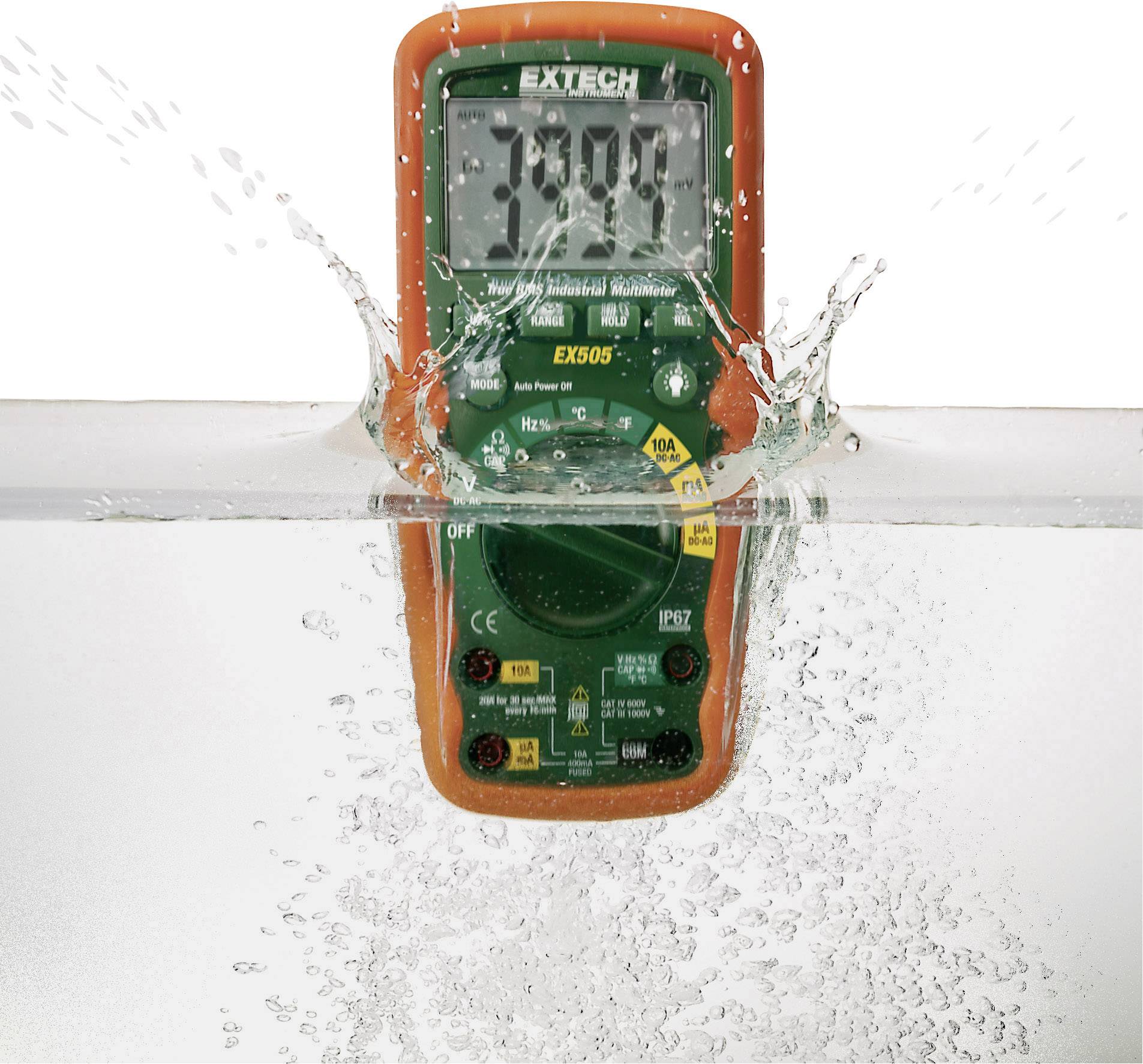 Extech EX505-K Hand-Multimeter digital Wasserdicht (IP67) CAT IV 600V Anzeige (Counts): 4000