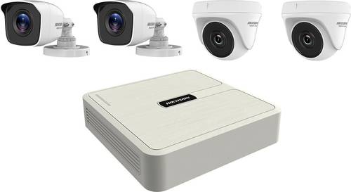 HiWatch HWK-T4141M-PP 301501248 Analog, AHD, HD-CVI, HD-TVI Überwachungskamera-Set 4-Kanal mit 4 Ka