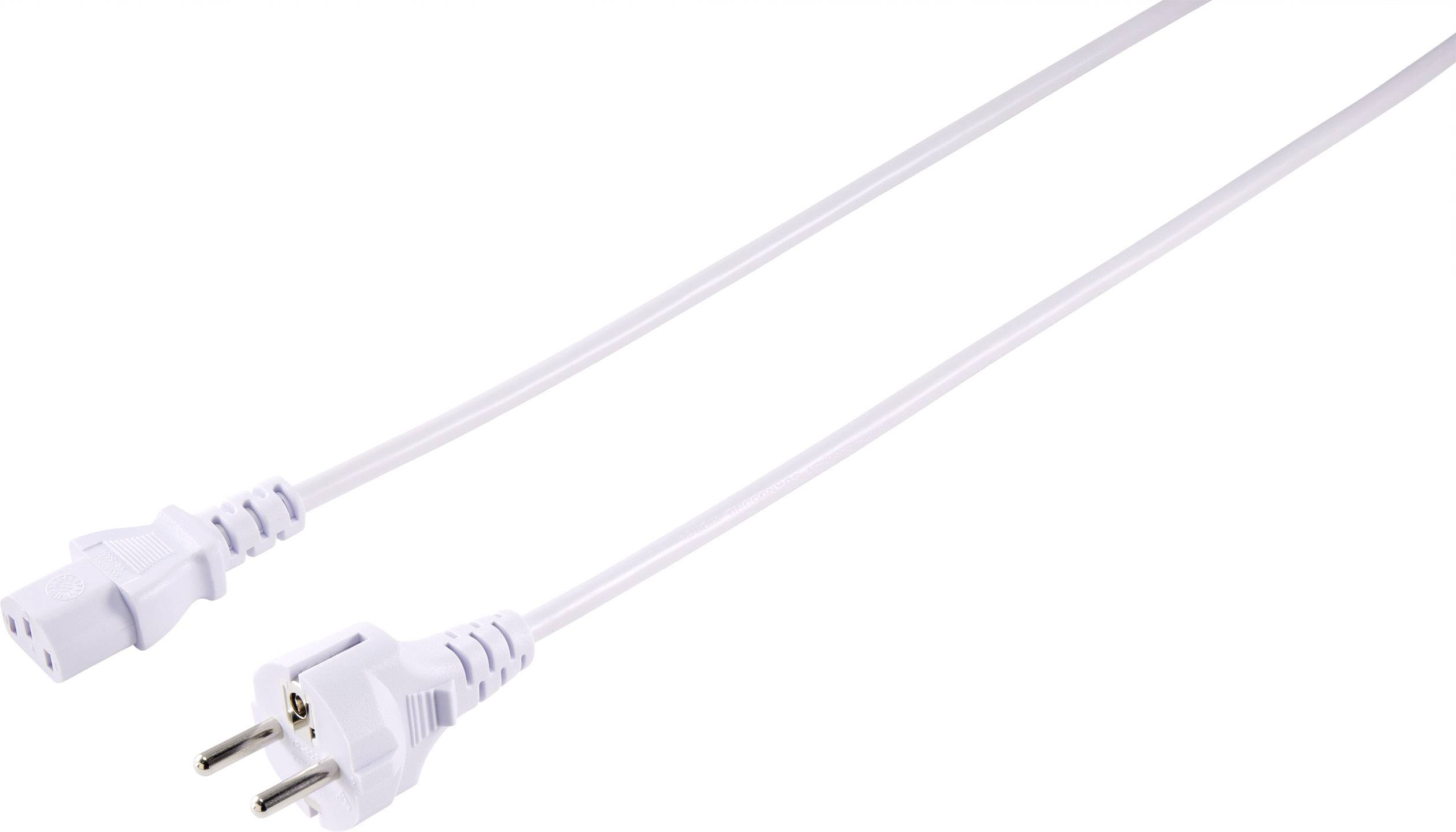 Sygonix SY-5043494 Kaltgeräte Anschlusskabel Weiß 2.00m