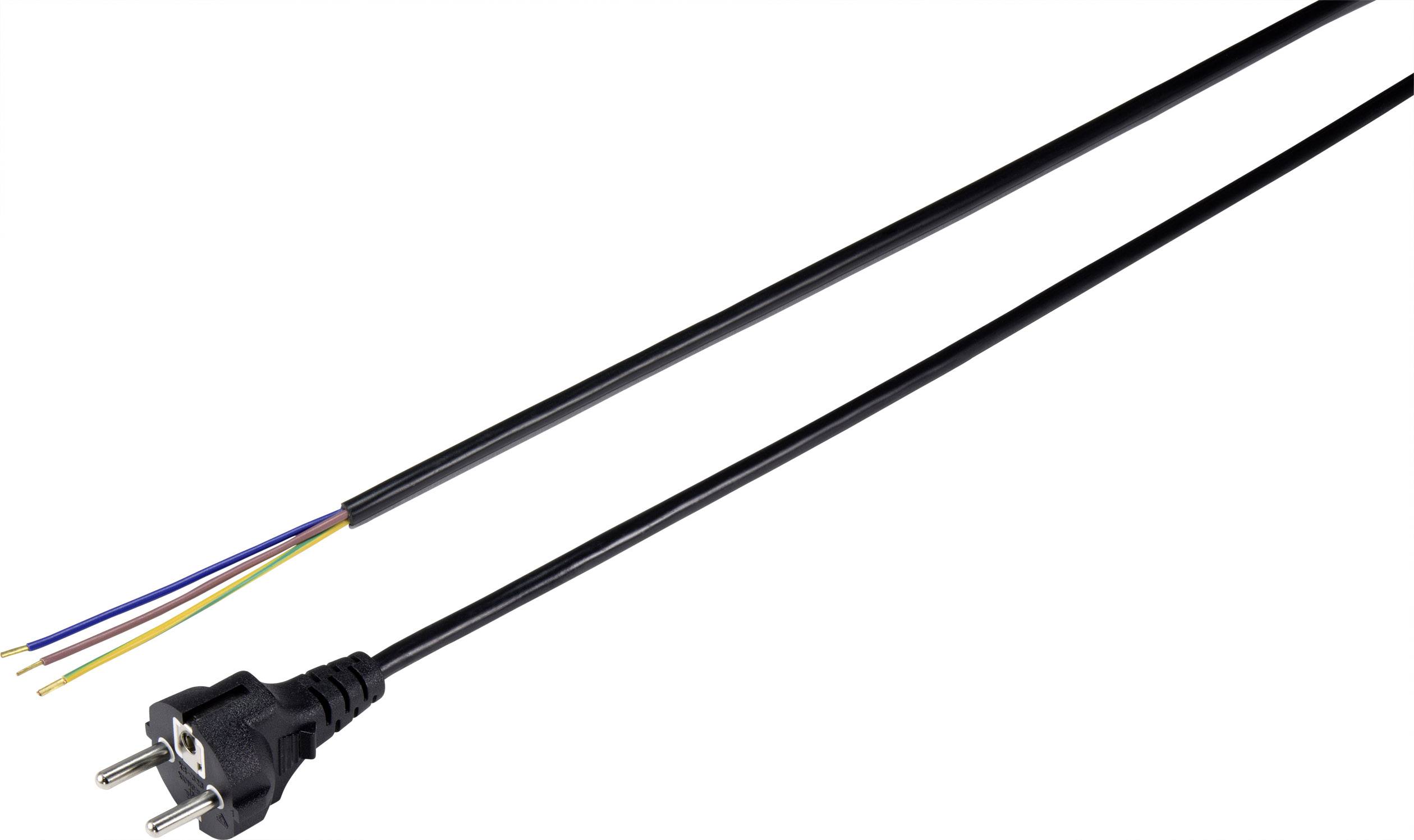 Sygonix SY-5178372 Strom Anschlusskabel Schwarz 5m