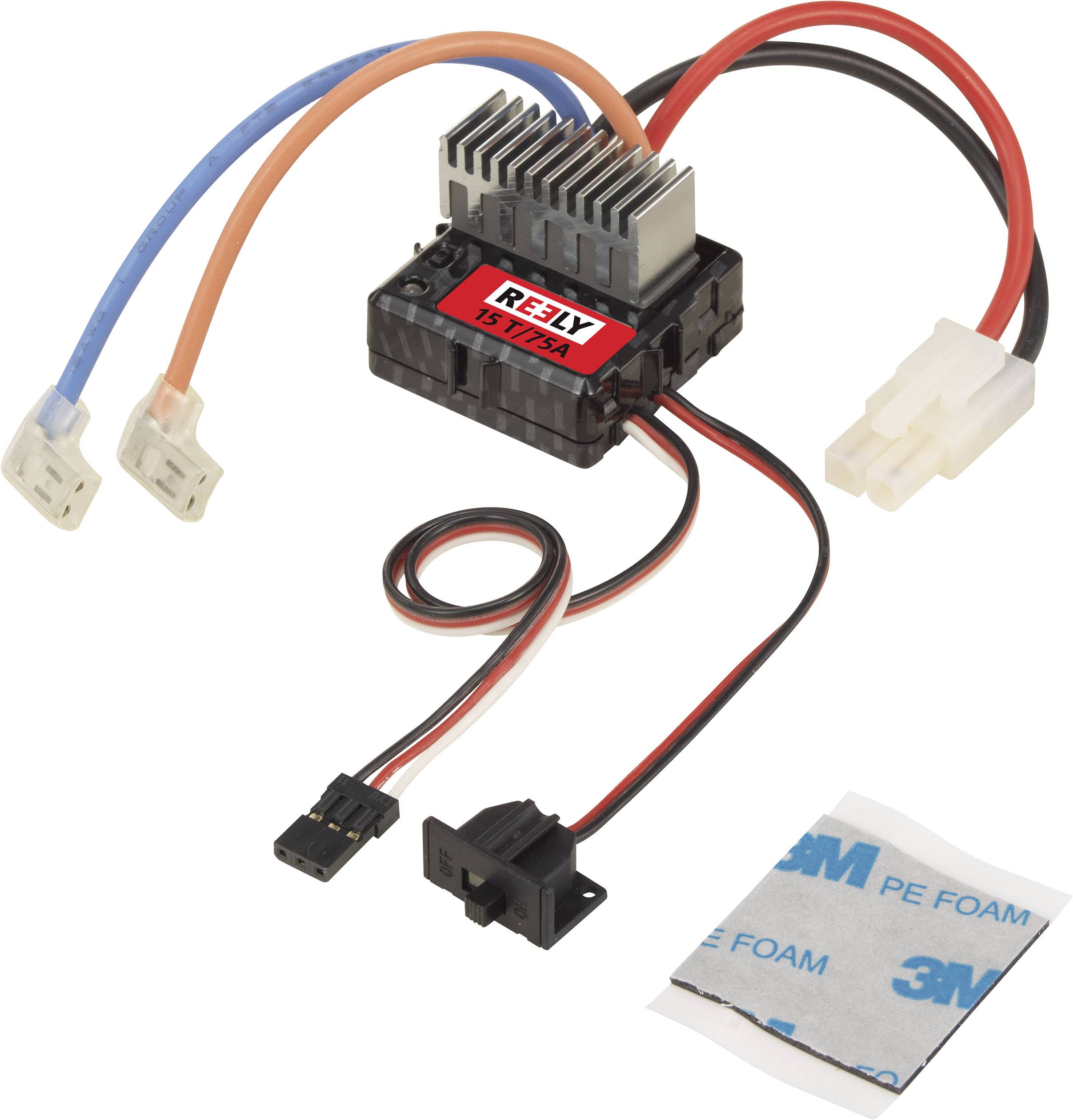 Reely Carbon Automodell Brushed Fahrtregler Belastbarkeit (max. A): 106A Motorlimit (Turns) num: 15