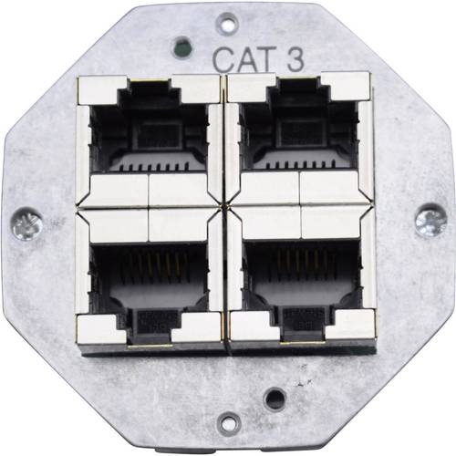 KOMOS KDD 500 Netzwerkdose Unterputz Einsatz mit Zentralplatte und Rahmen CAT 3