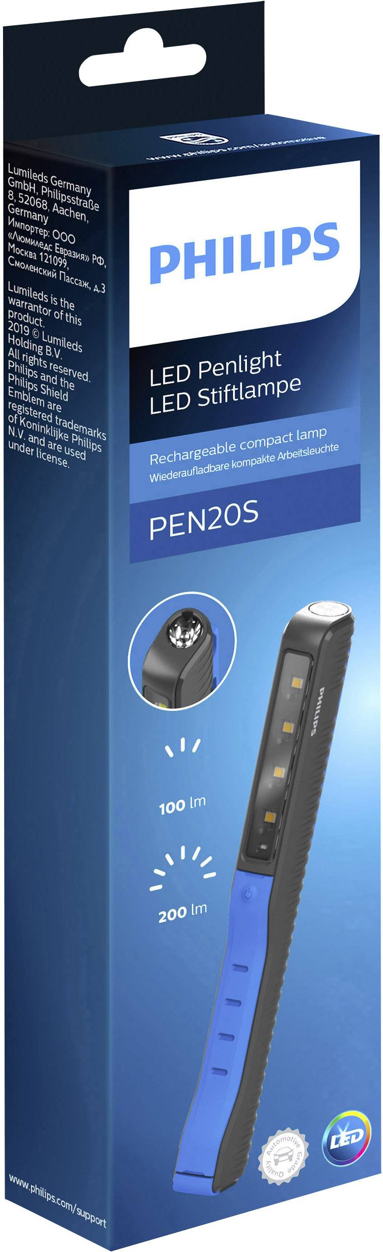 Philips LPL67X1 PEN20s LED Stiftleuchte akkubetrieben 1.8 W 200 lm