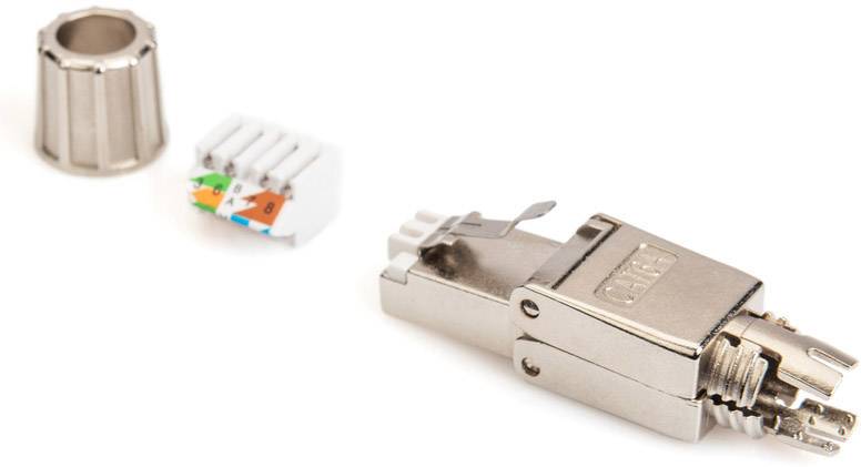 Digitus DN-93634 CAT 6A Feldstecker, RJ45, geschirmt, AWG 22-27, werkzeugfreier Montageanschluss DN-93634 Stecker, gerade Polzahl