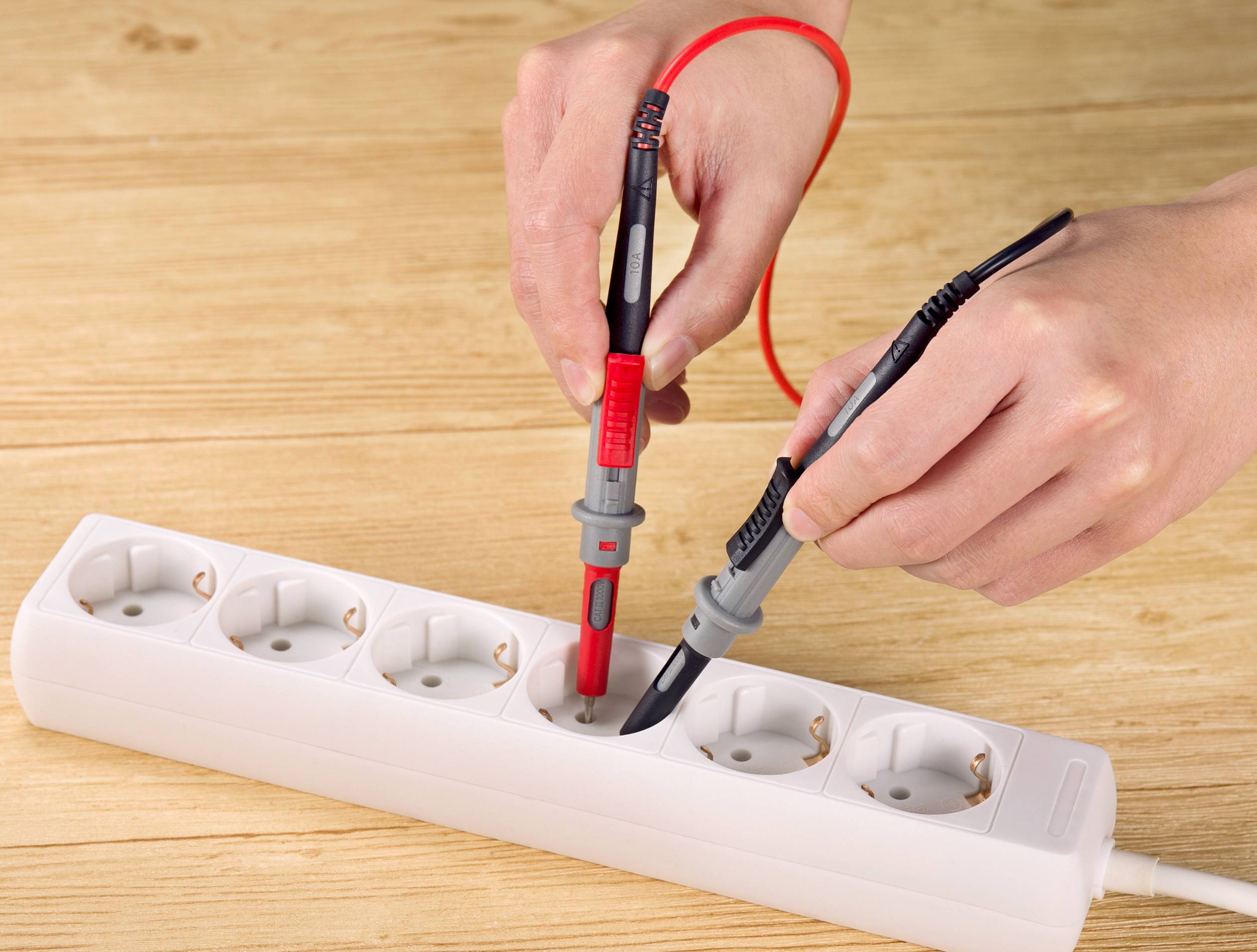 VOLTCRAFT MS-4PS Sicherheits-Messleitung 4mm Sicherheits-Stecker Prüfspitze 1.00m Schwarz, Rot 1St.