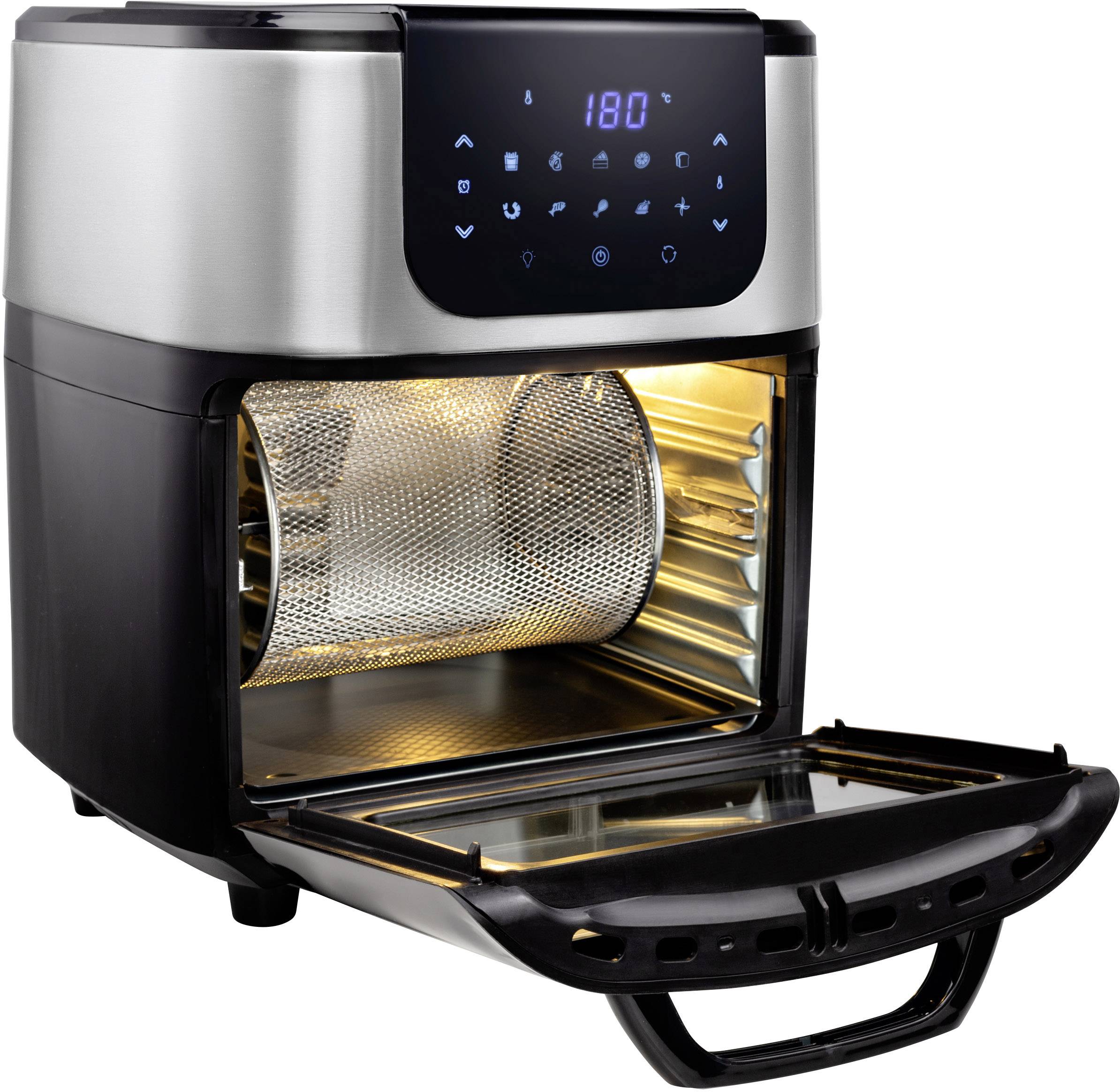 Princess 01.182070.01.001 Minibackofen 1800W Heißluft-Funktion, mit Display Schwarz, Silber