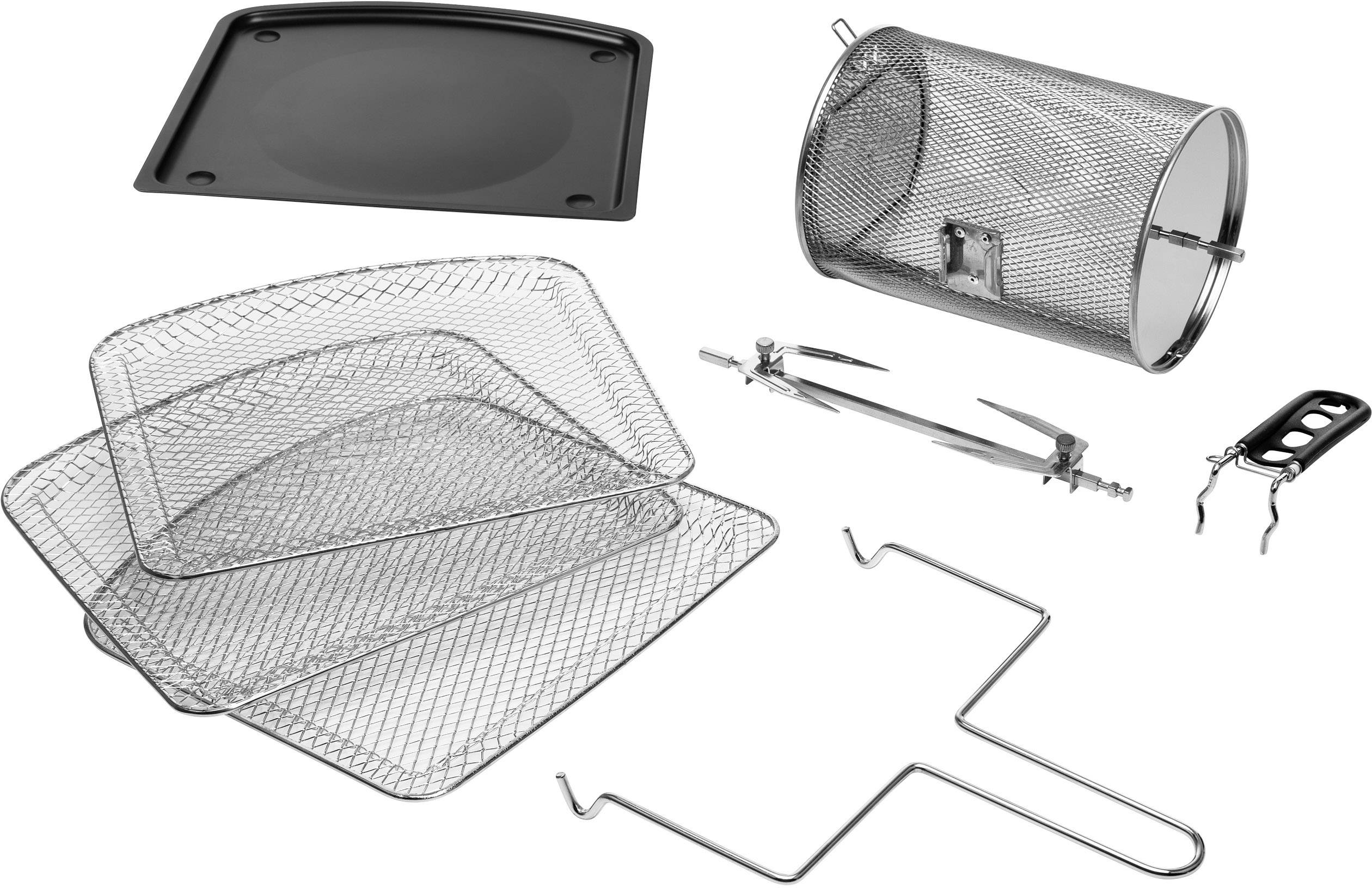 Princess 01.182070.01.001 Minibackofen 1800W Heißluft-Funktion, mit Display Schwarz, Silber