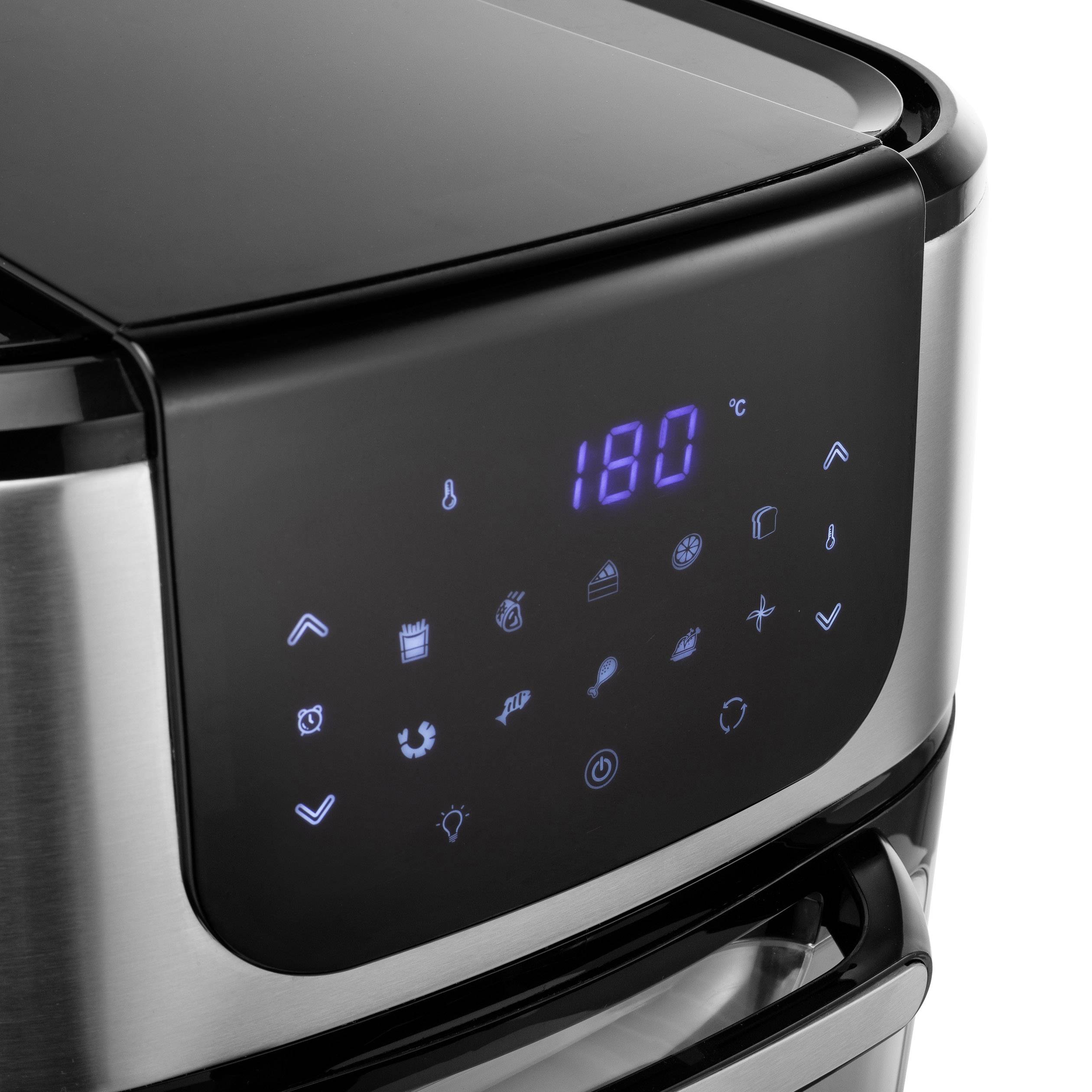 Princess 01.182070.01.001 Minibackofen 1800W Heißluft-Funktion, mit Display Schwarz, Silber