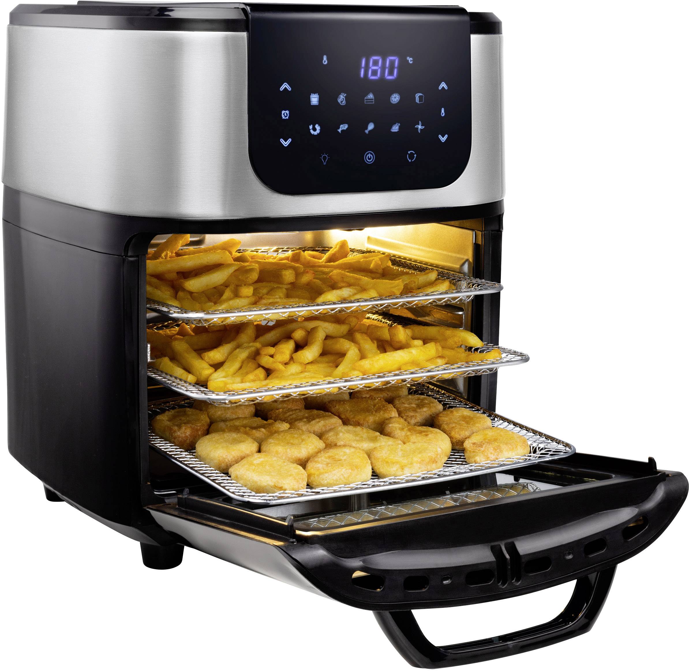 Princess 01.182070.01.001 Minibackofen 1800W Heißluft-Funktion, mit Display Schwarz, Silber