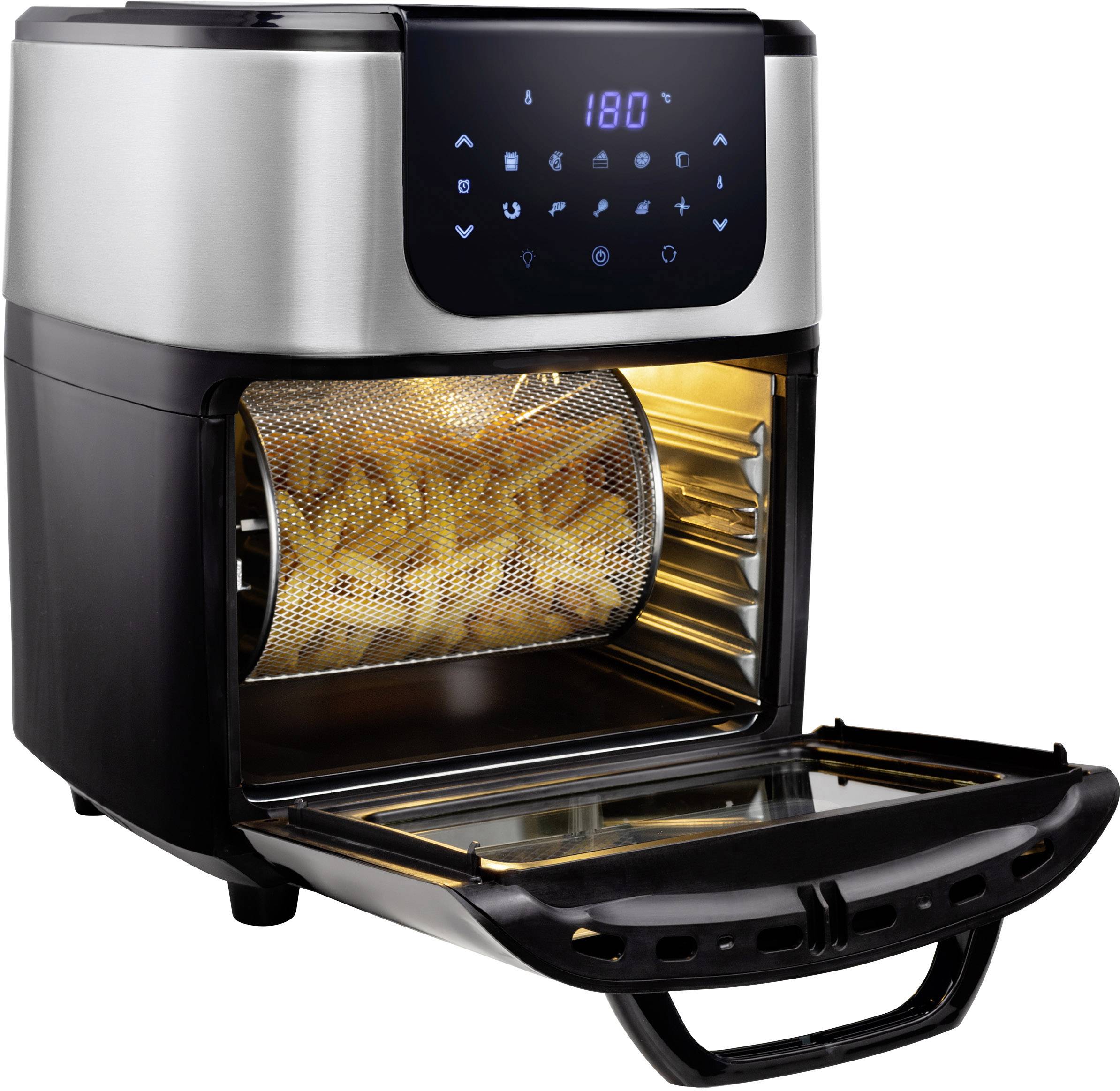 Princess 01.182070.01.001 Minibackofen 1800W Heißluft-Funktion, mit Display Schwarz, Silber