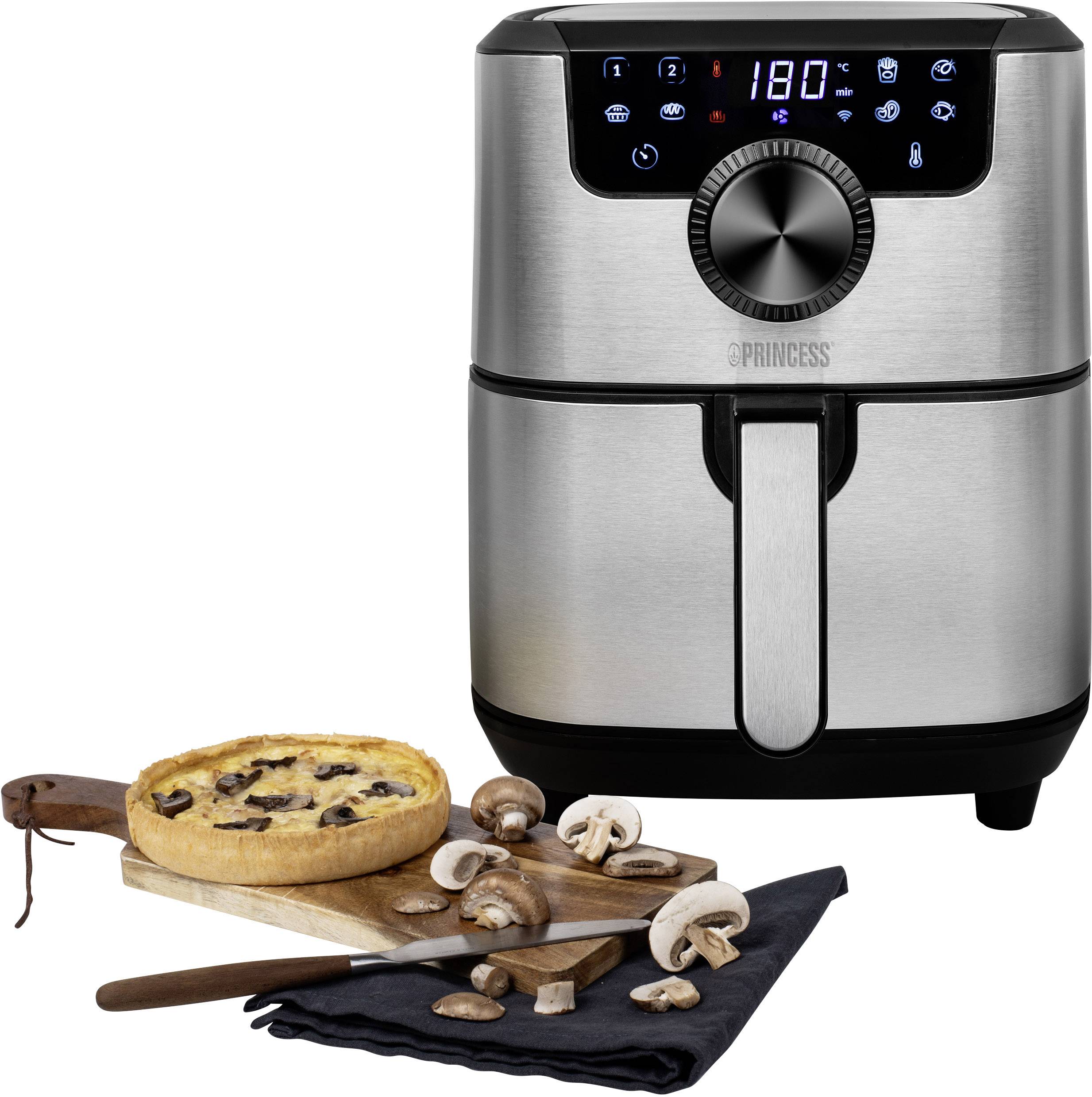 Princess 01.182037.01.001 Heißluft-Fritteuse 4.5l 1500W App steuerbar, Timerfunktion Schwarz, Silber