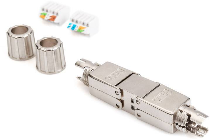 Digitus RJ45-Kupplung Netzwerk Adapter CAT 6a (Rohkabel CAT 7), CAT 6a, CAT 6 [1x LSA - 1x LSA] Silber