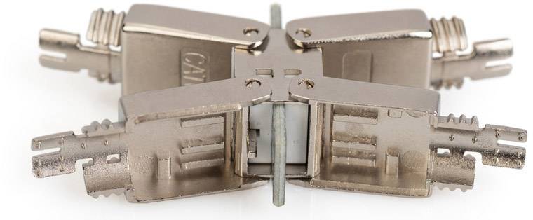 Digitus RJ45-Kupplung Netzwerk Adapter CAT 6a (Rohkabel CAT 7), CAT 6a, CAT 6 [1x LSA - 1x LSA] Sil