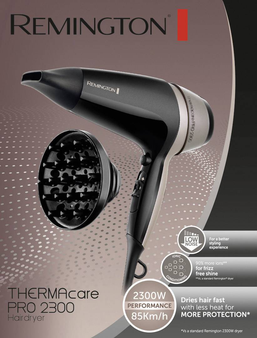 Remington D5715 Haartrockner Schwarz, Braun