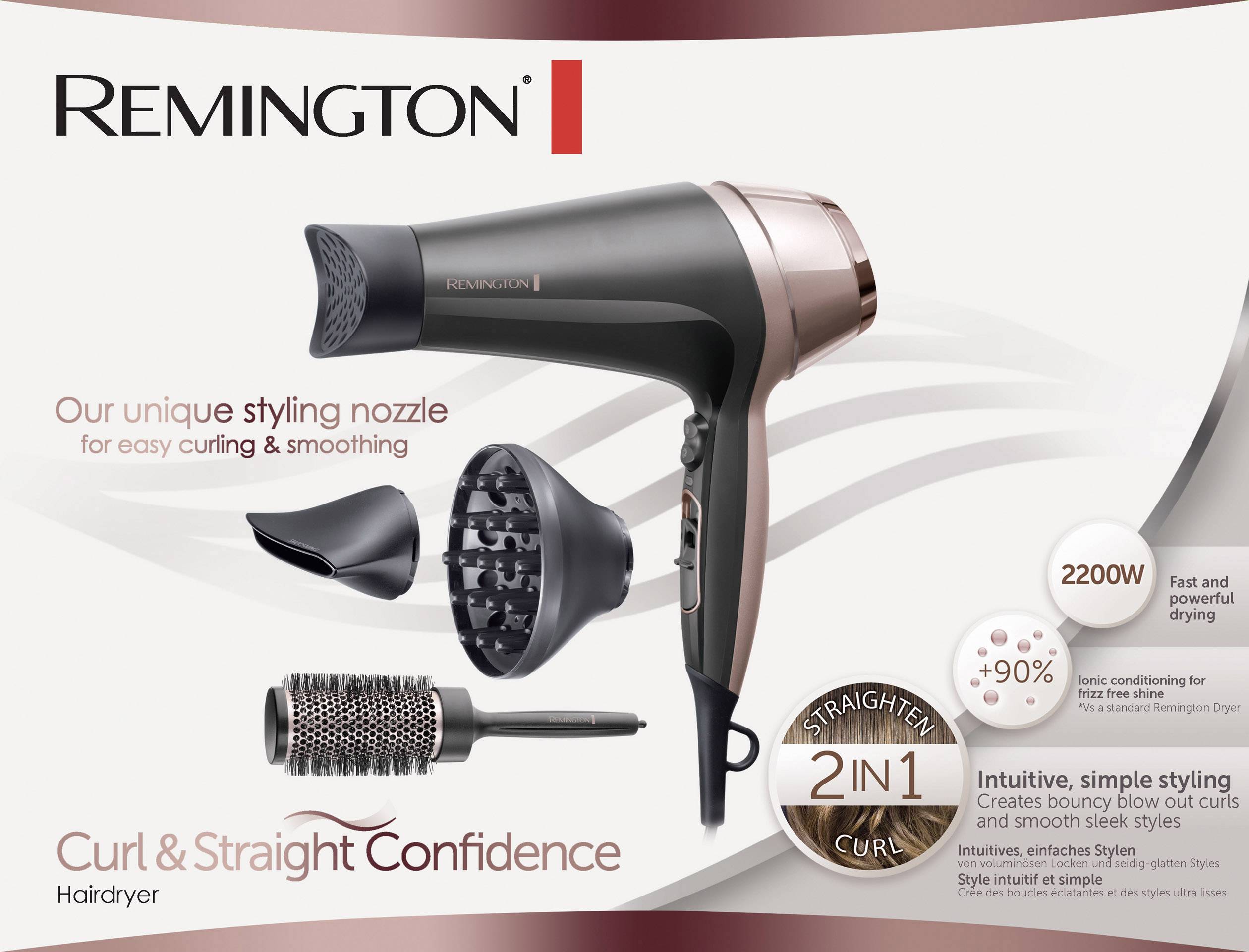 Remington D5706 Haartrockner Schwarz, Braun