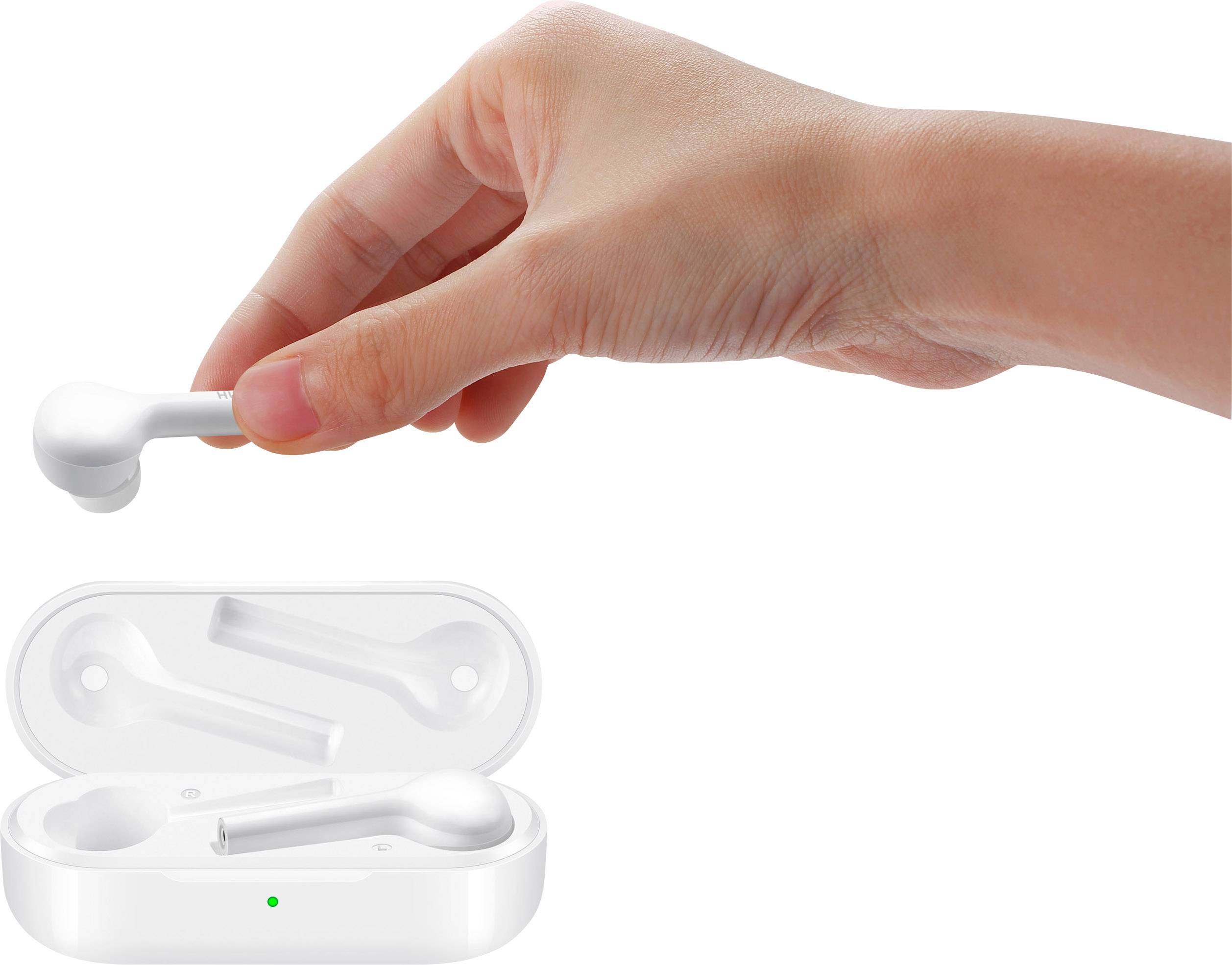 HUAWEI FreeBuds lite In Ear Kopfhörer Bluetooth® Weiß Noise Cancelling Schweißresistent, Wasserbeständig, Touch-Steuerung