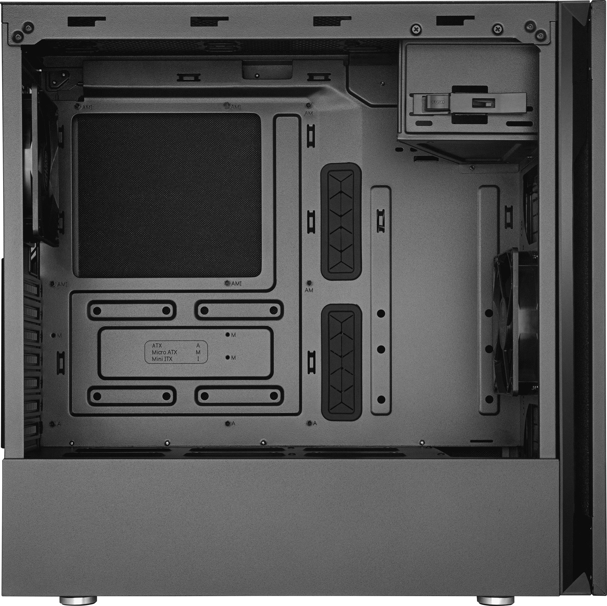 Cooler Master Silencio S600 TG Midi-Tower PC-Gehäuse Schwarz 2 vorinstallierte Lüfter, Seitenfenster, Staubfilter, gedämmt