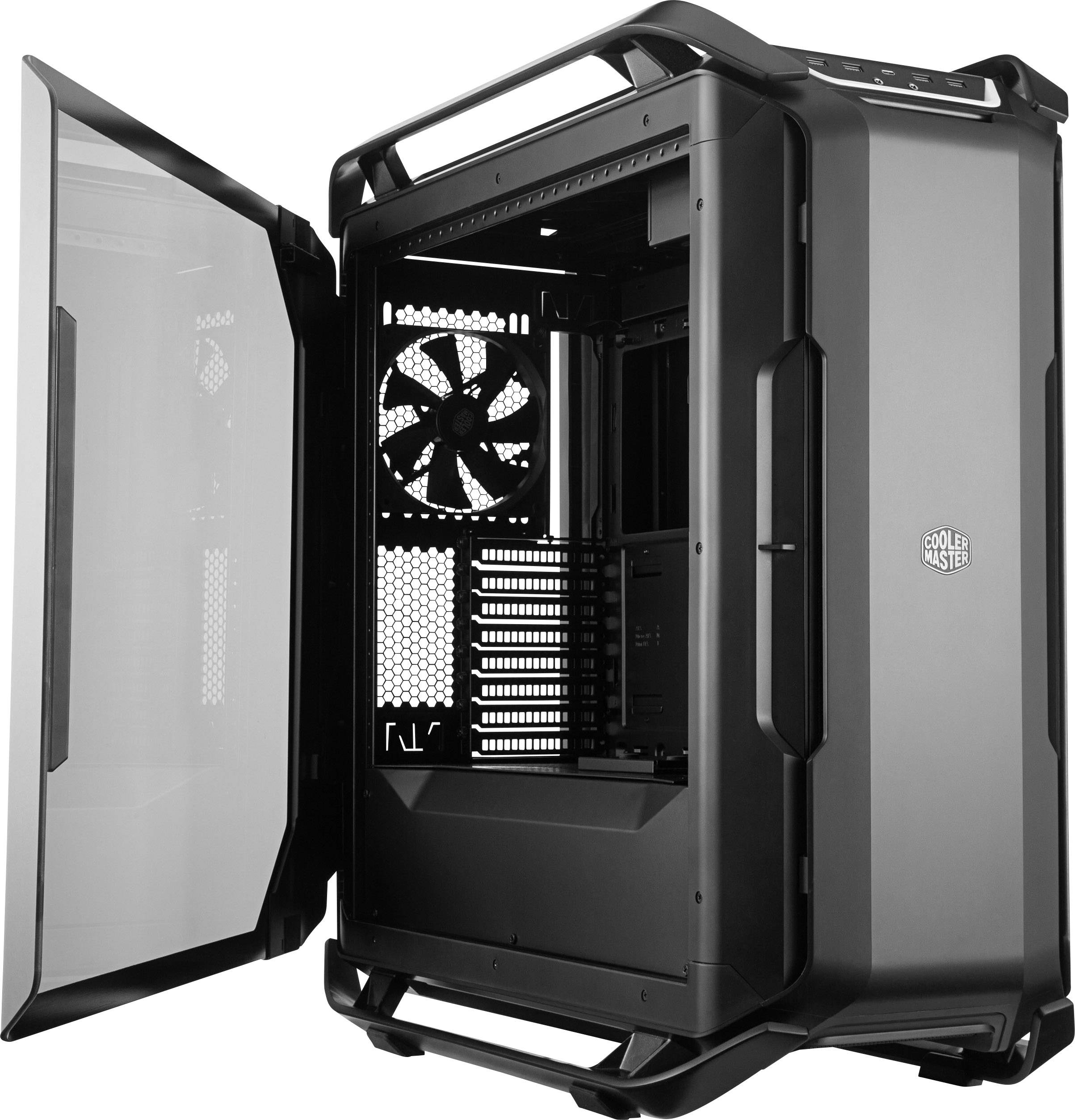 Cooler Master Cosmos C700P Full Tower PC-Gehäuse Schwarz, Silber 3 vorinstallierte Lüfter, Seitenfenster, Staubfilter