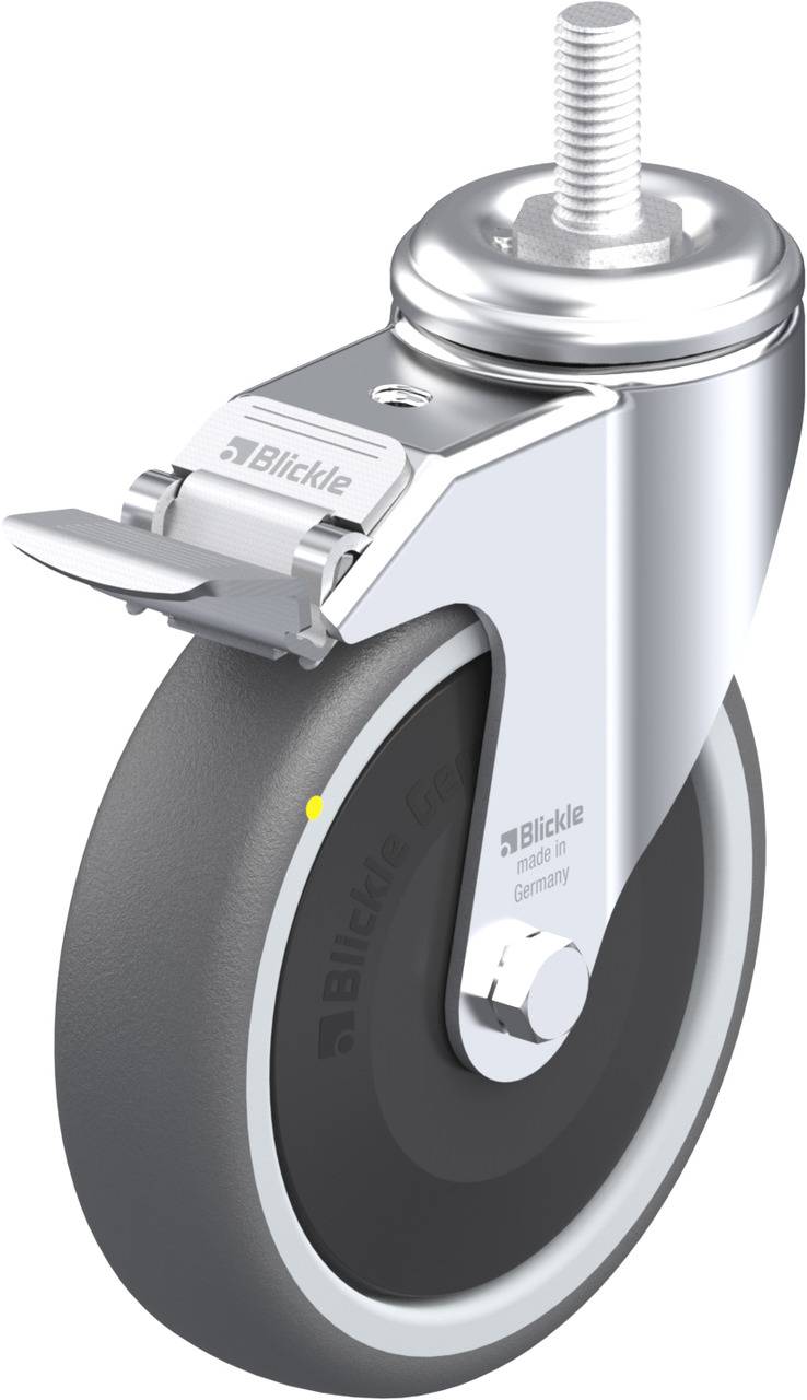 Ein silberner, mit einem Schraubverschluss versehener Trinkbehälter mit einer vollmundigen Kaffeetasse draufgepikt.