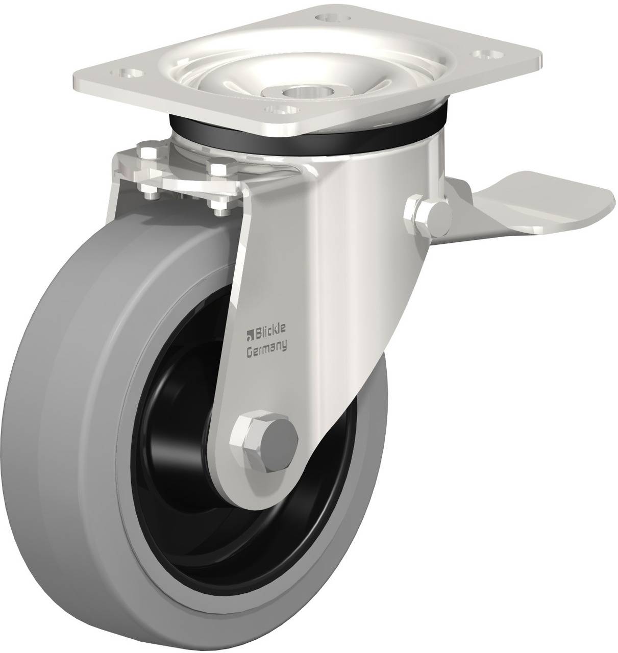 Blickle 337519 LKX-POEV 160XR-ST-SG Lenkrolle mit Feststeller Rad-Durchmesser: 160mm Tragfähigkeit (max.): 400kg 1St.