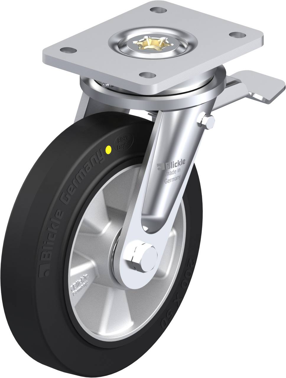 Blickle 852069 LO-ALEV 200K-ST-EL Lenkrolle mit Feststeller Rad-Durchmesser: 200mm Tragfähigkeit (max.): 500kg 1St.