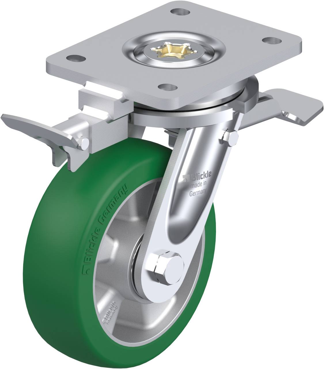 Blickle 852378 LO-ALST 150K-ST-RI4 Lenkrolle mit Feststeller Rad-Durchmesser: 150mm Tragfähigkeit (max.): 500kg 1St.