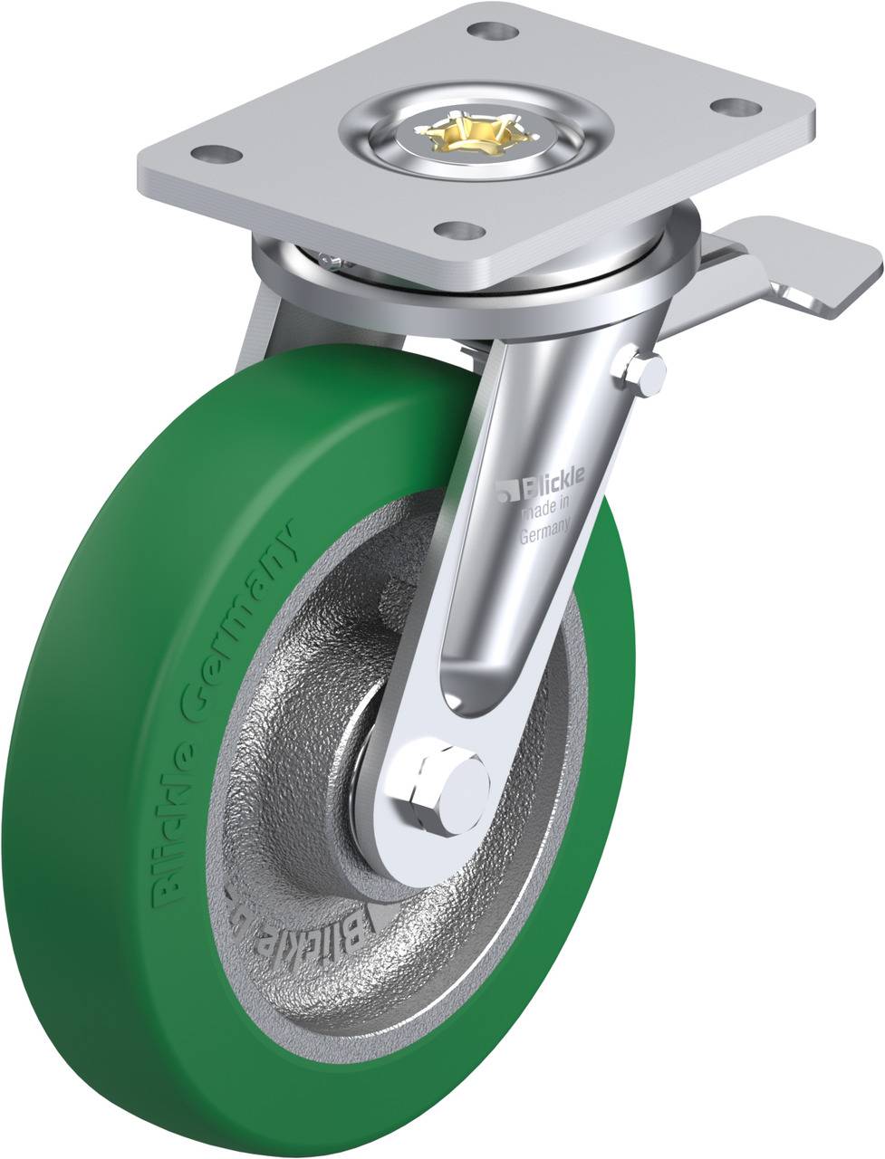 Blickle 754936 LO-GST 200K-ST Lenkrolle mit Feststeller Rad-Durchmesser: 200mm Tragfähigkeit (max.): 800kg 1St.