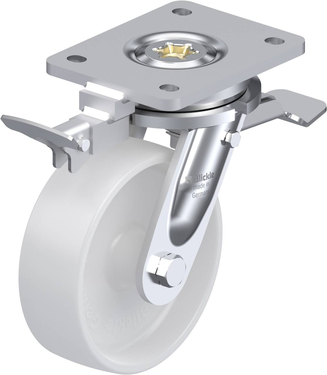 Blickle 852808 LO-PO 150G-ST-RI4 Lenkrolle mit Feststeller Rad-Durchmesser: 150mm Tragfähigkeit (max.): 400kg 1St.