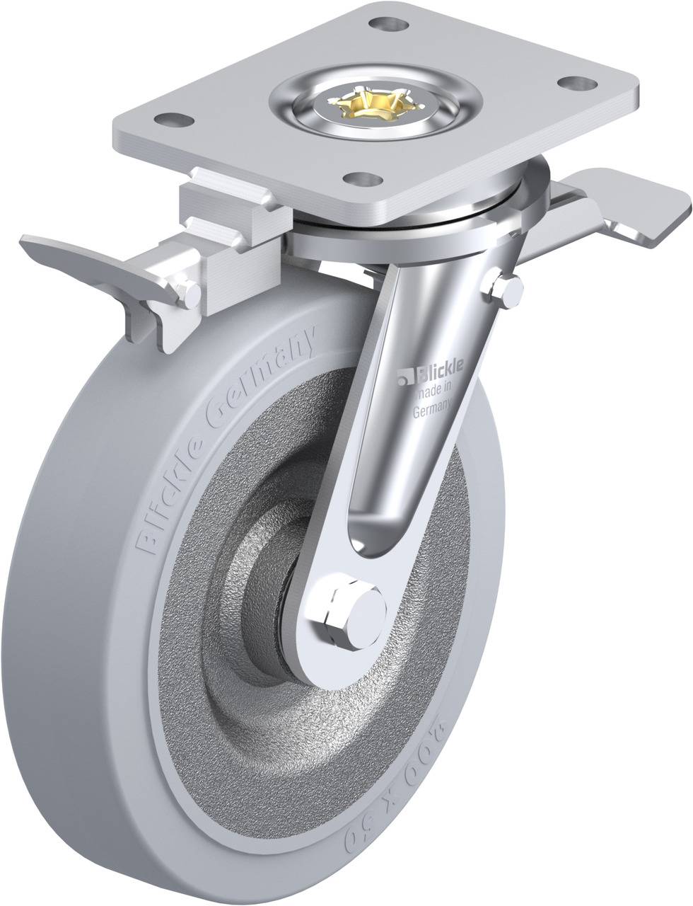 Blickle 852108 LO-SE 200K-ST-SG-RI4 Lenkrolle mit Feststeller Rad-Durchmesser: 200mm Tragfähigkeit (max.): 600kg 1St.