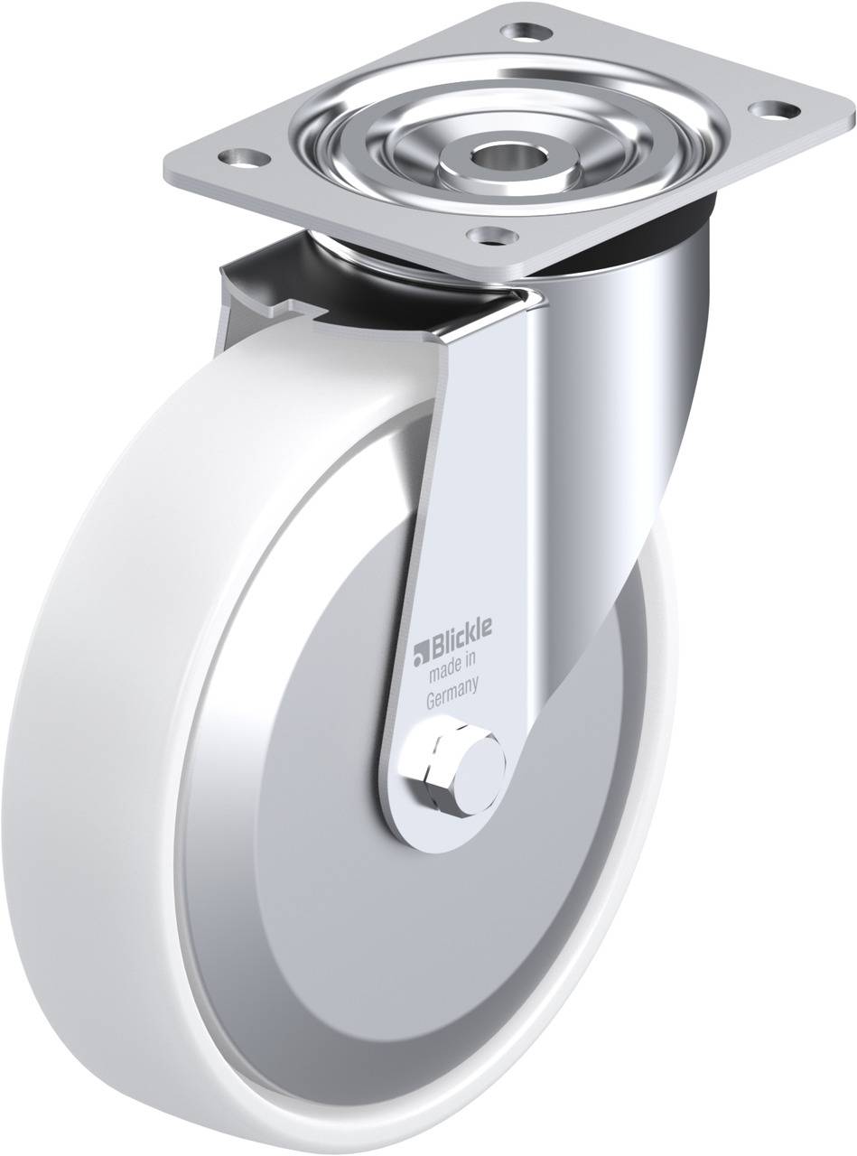 'Schwerlastrolle mit metallischer Halterung und weißem Rad, markiert mit 