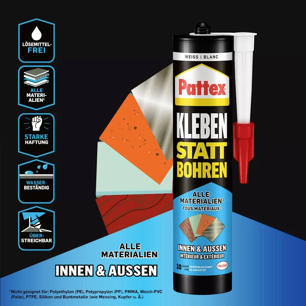 Pattex Kleben statt Bohren Klebe- und Dichtmasse PKBUW 450g