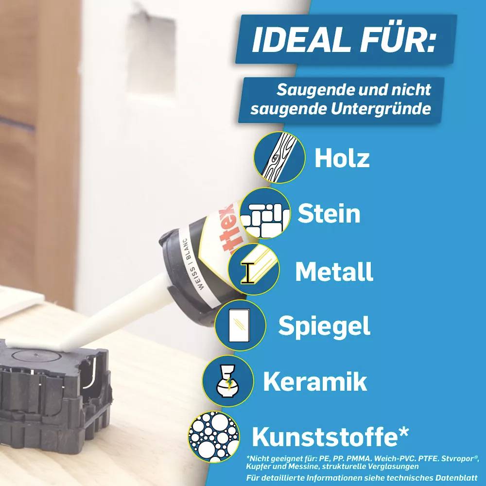 Pattex Kleben statt Bohren Klebe- und Dichtmasse PKBUW 450g