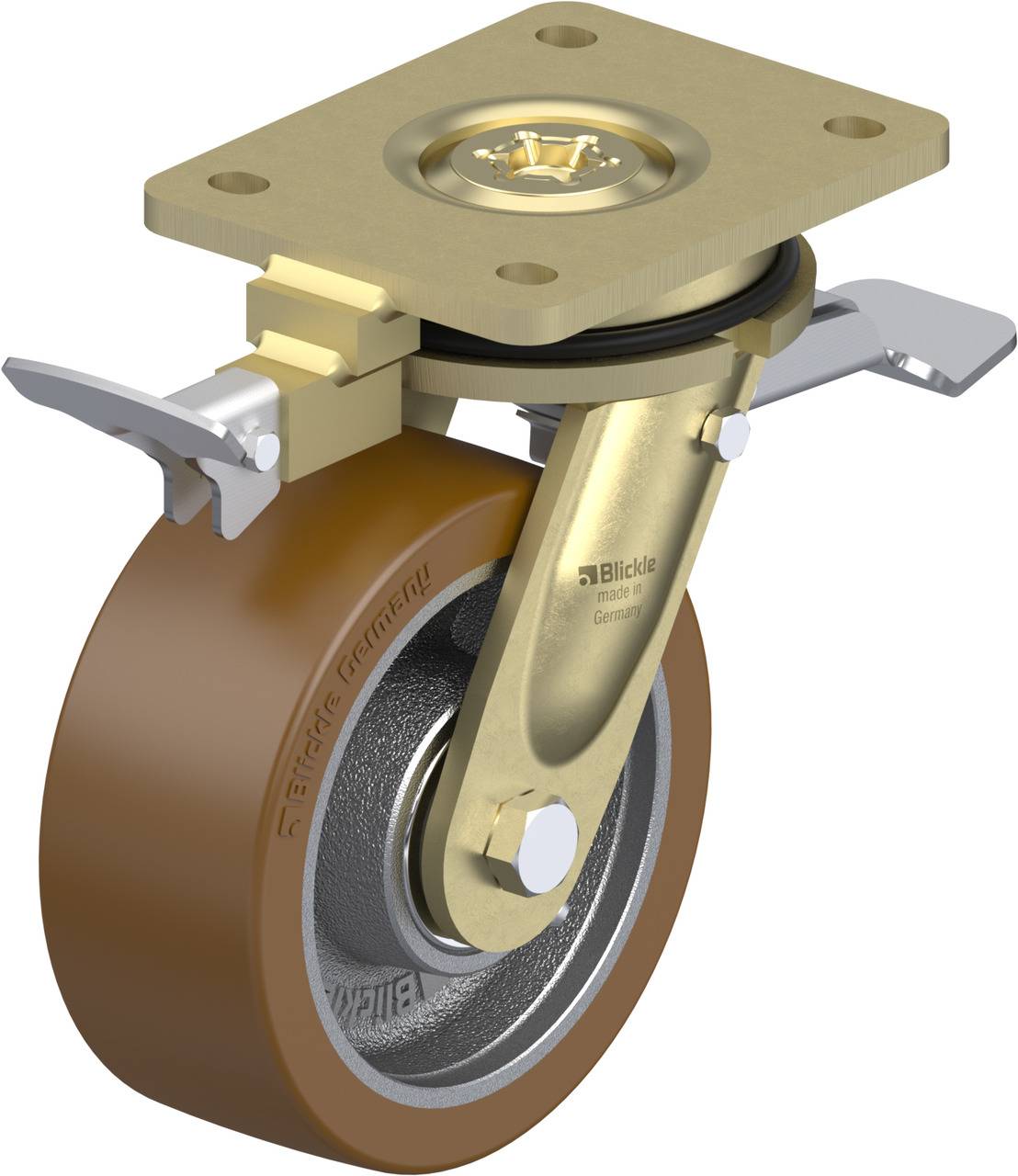 Blickle 852587 LS-GB 152K-ST-RI4 Lenkrolle mit Feststeller Rad-Durchmesser: 150mm Tragfähigkeit (max.): 950kg 1St.