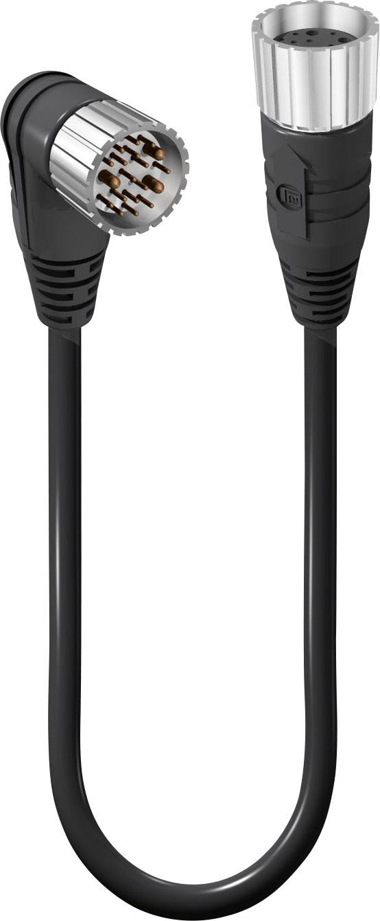 Lumberg Automation 13286 Sensor-/Aktor-Anschlussleitung M23 Stecker, gewinkelt, Kupplung, gerade 5.00m Polzahl Sensoren: 12 1St.