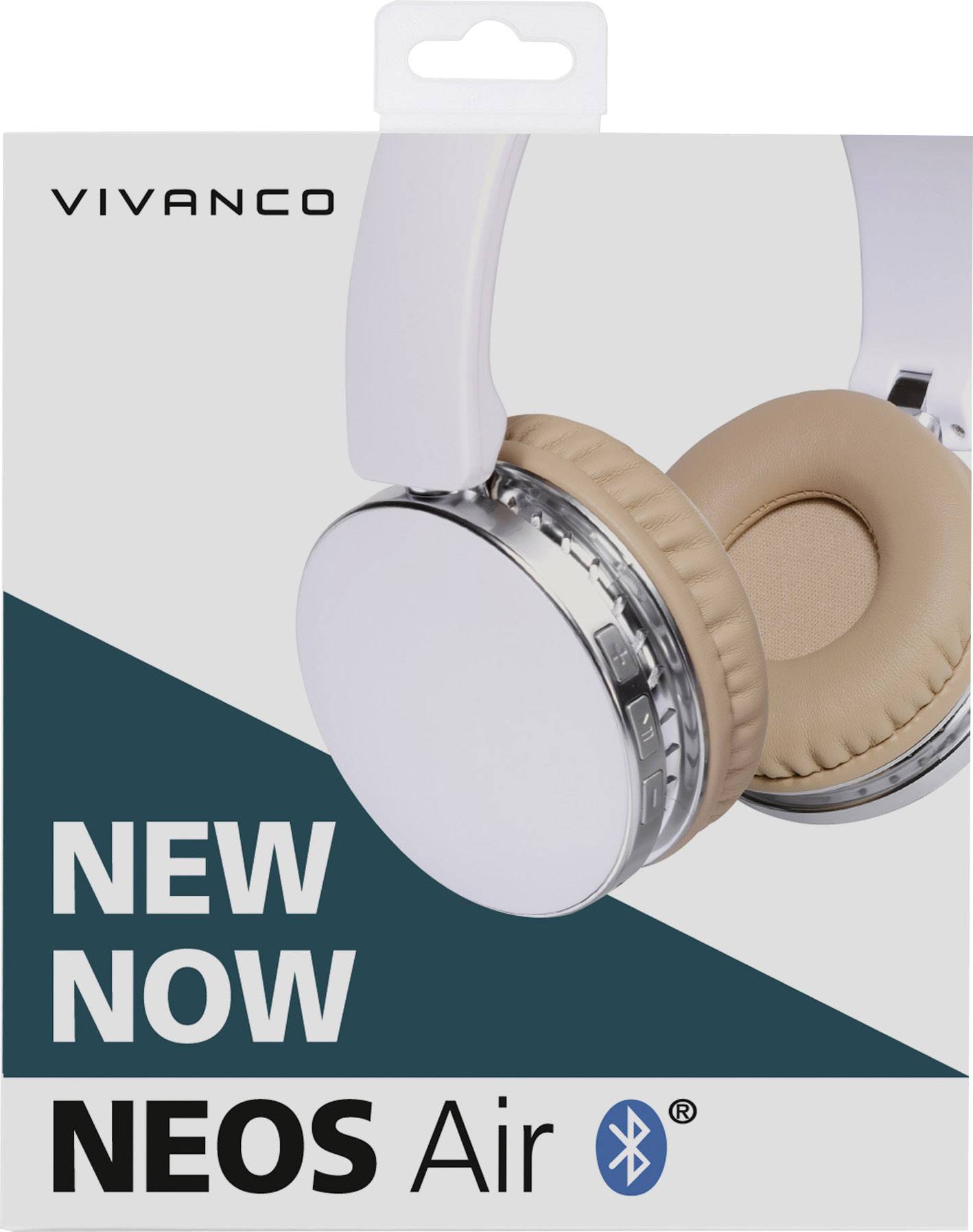 Vivanco NEOS AIR WHITE On Ear Kopfhörer Bluetooth® Weiß Faltbar, Headset, Ohrbügel, Lautstärkeregelung