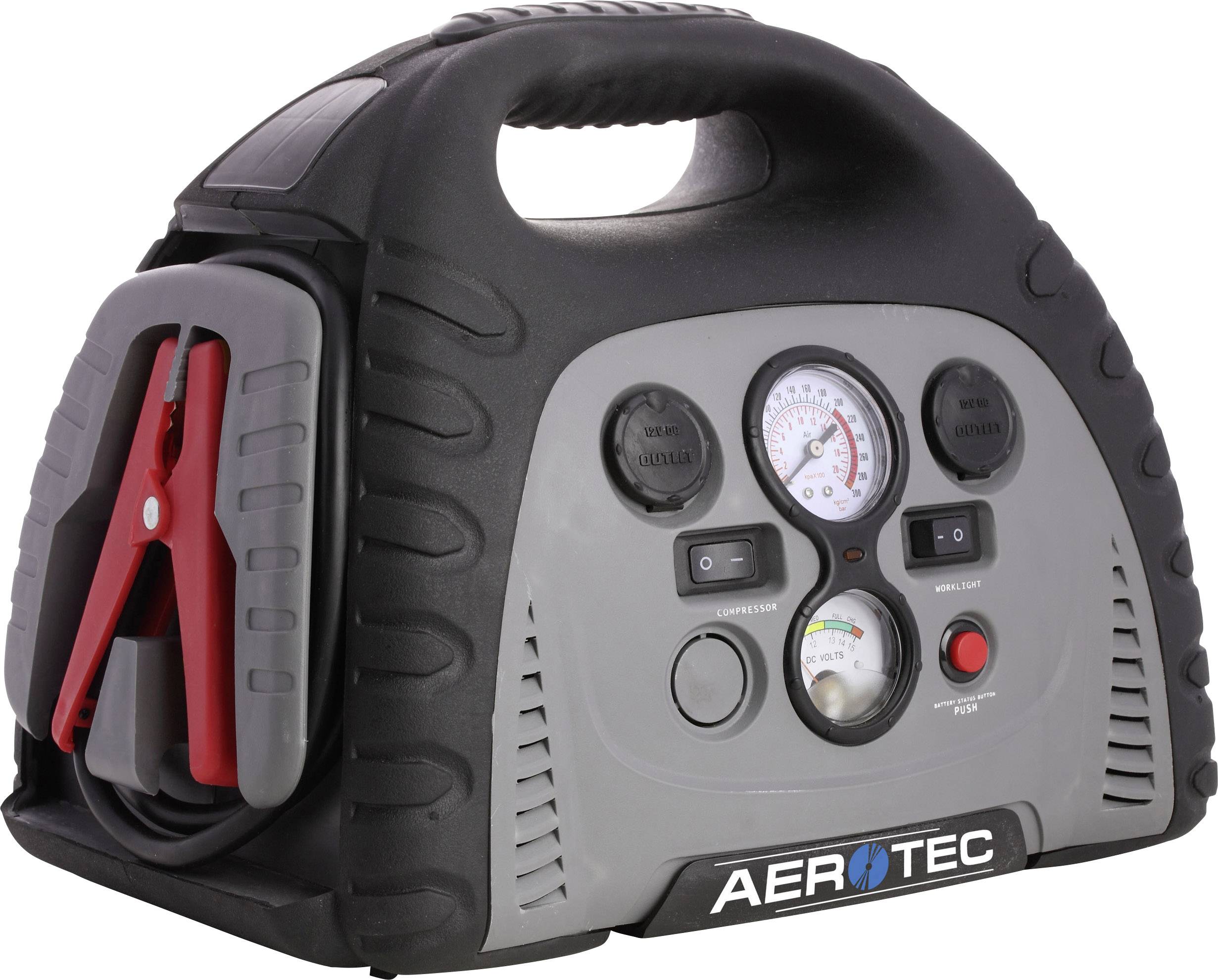 Aerotec Schnellstartsystem 2009778 Starthilfestrom (12 V)=400A 12 V-Ausgang 2x, USB-Steckdose 2x, Arbeitsleuchte, Kompressor