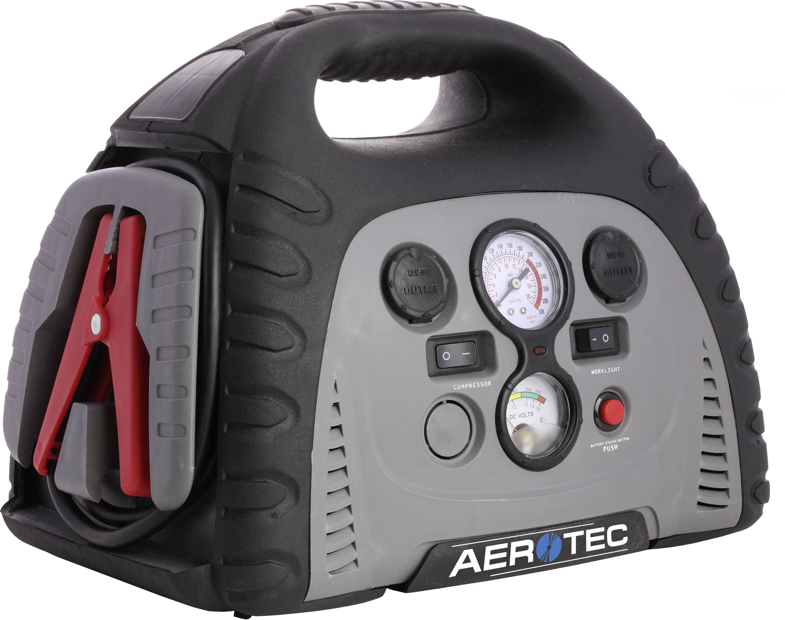 Aerotec Schnellstartsystem 2009778 Starthilfestrom (12 V)=400 A 12 V-Ausgang 2x, USB-Steckdose 2x, Arbeitsleuchte, Kompressor