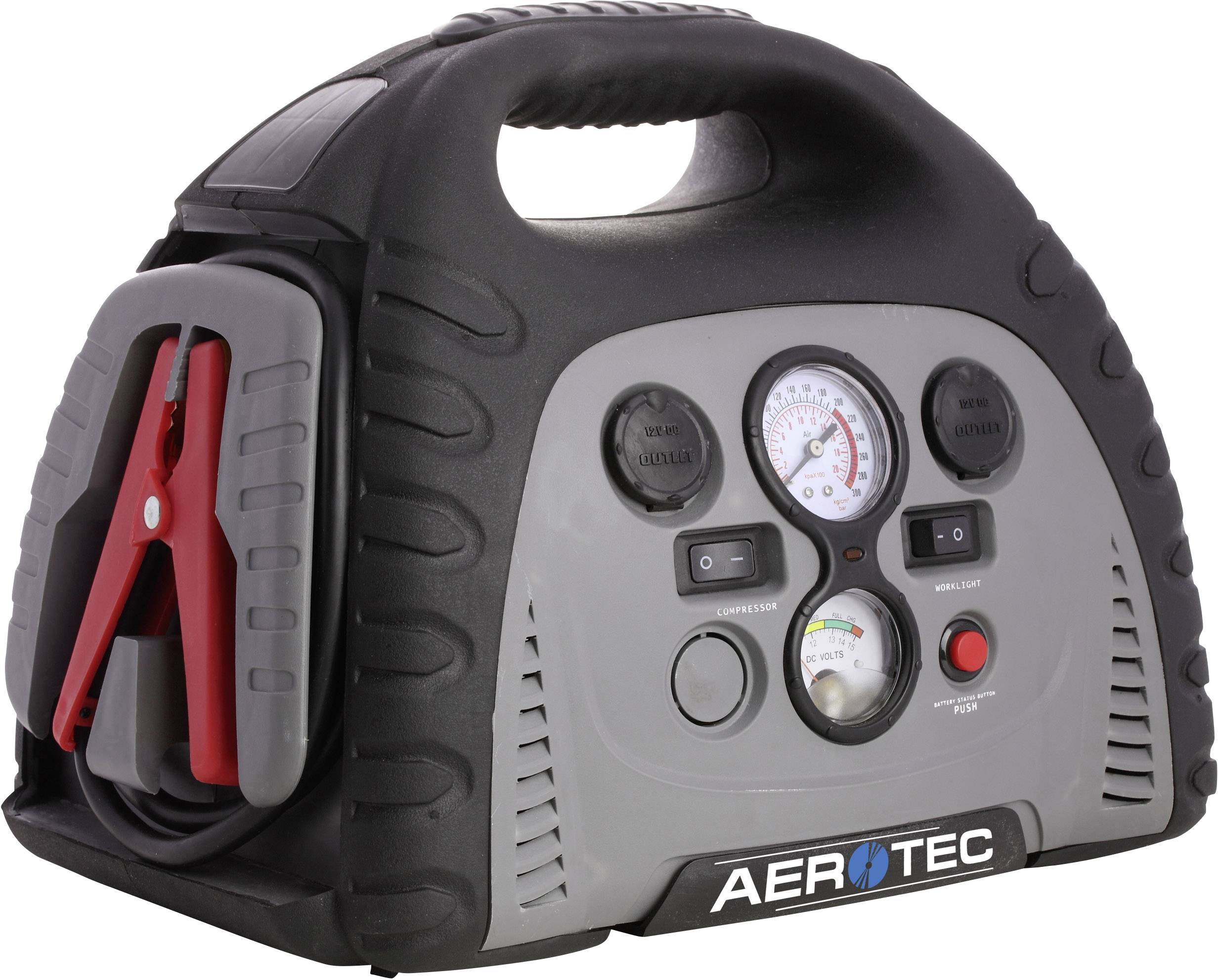 Aerotec Schnellstartsystem 2009778 Starthilfestrom (12 V)=400 A 12 V-Ausgang 2x, USB-Steckdose 2x, Arbeitsleuchte, Kompressor