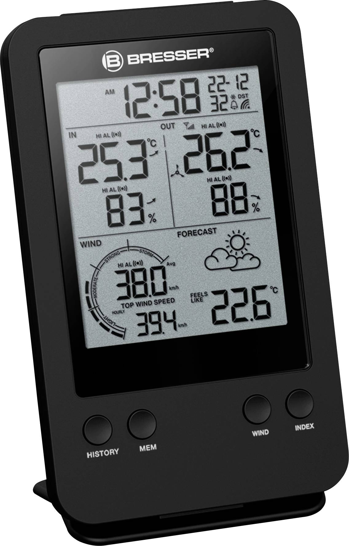 Bresser Optik Pro 3-in-1 7002531 Funk-Wetterstation Vorhersage für 12 bis 24 Stunden