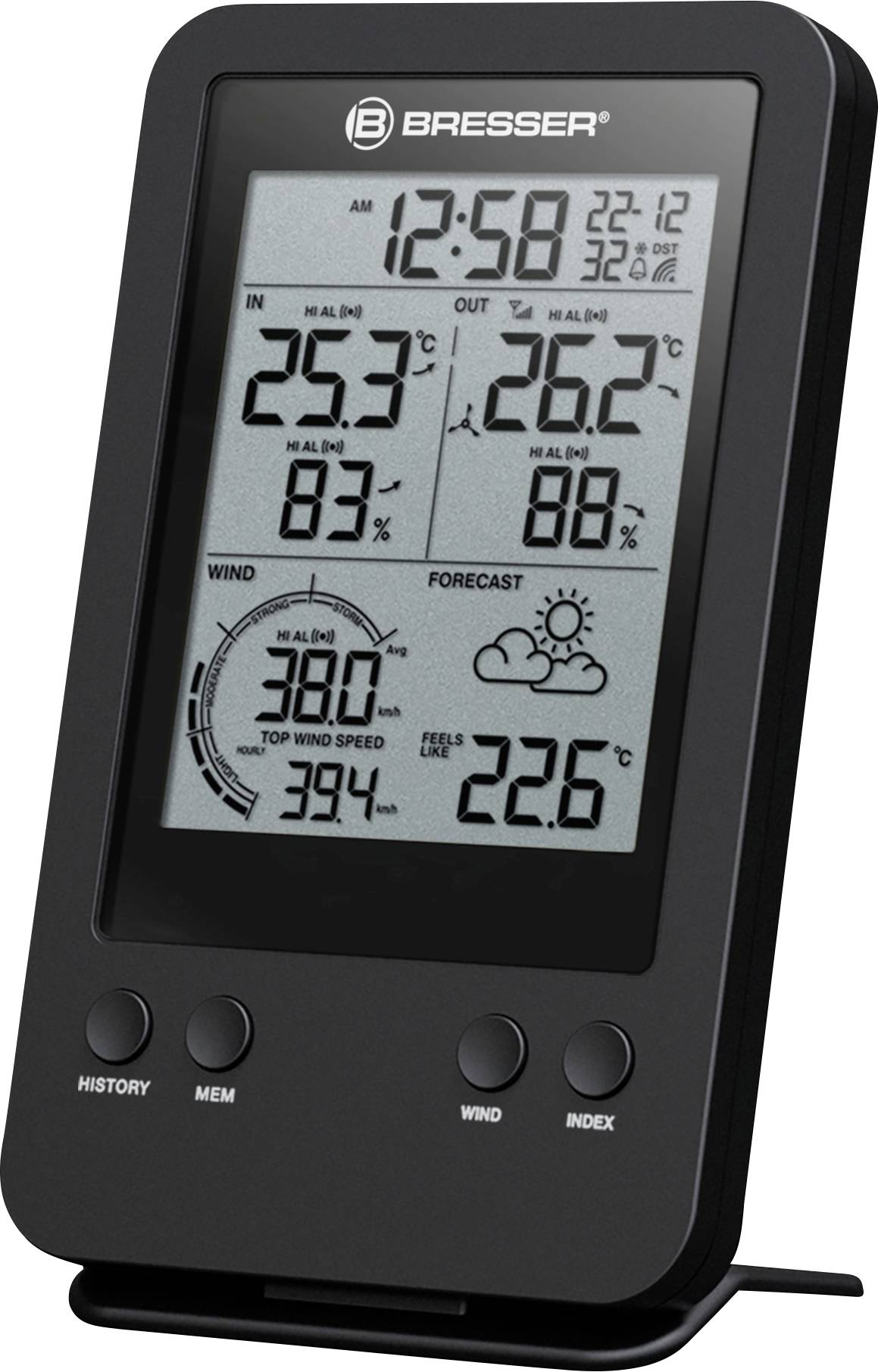 Bresser Optik Pro 3-in-1 7002531 Funk-Wetterstation Vorhersage für 12 bis 24 Stunden